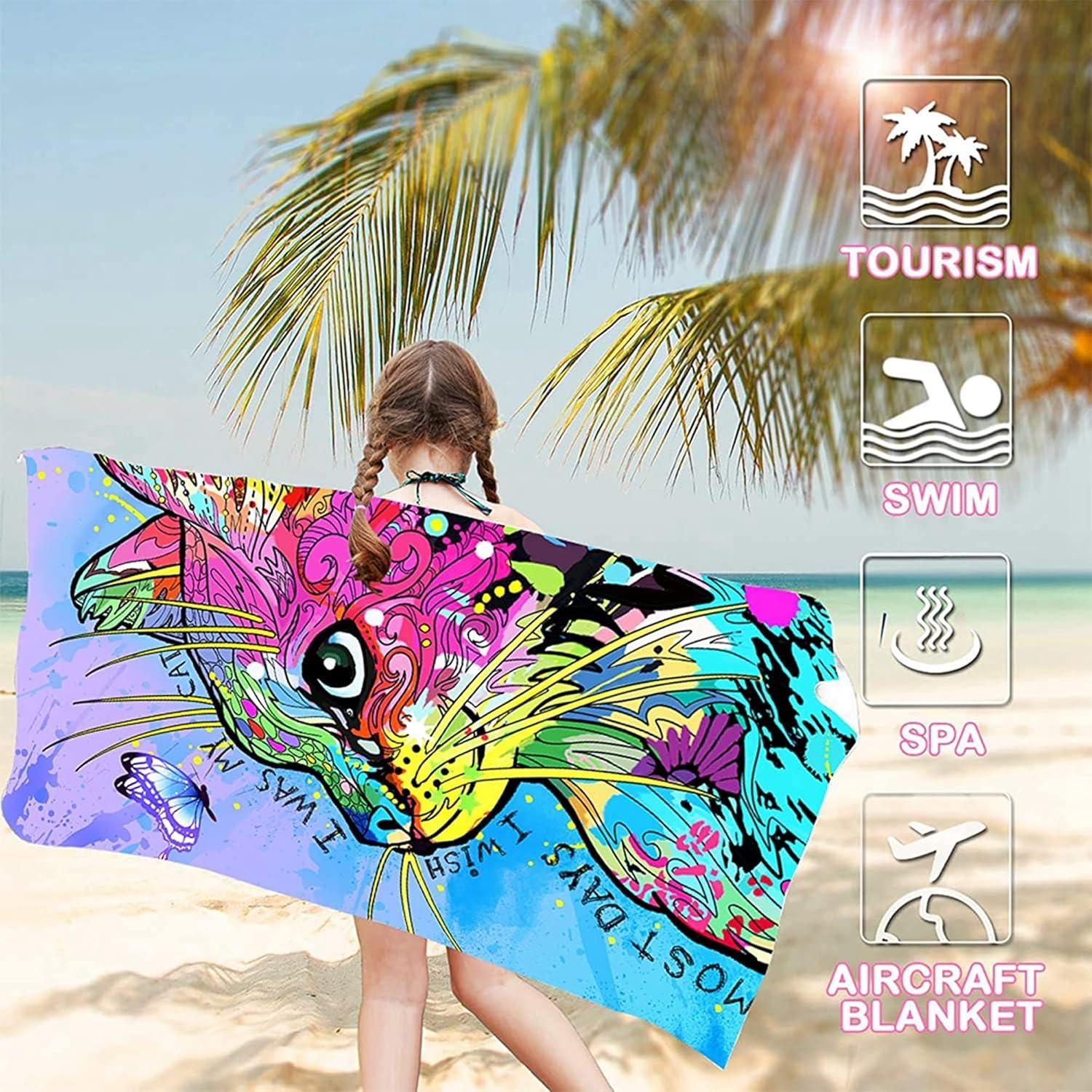 Toalla de Playa Bonsai Tree Microfibra Gato 76x152 cm