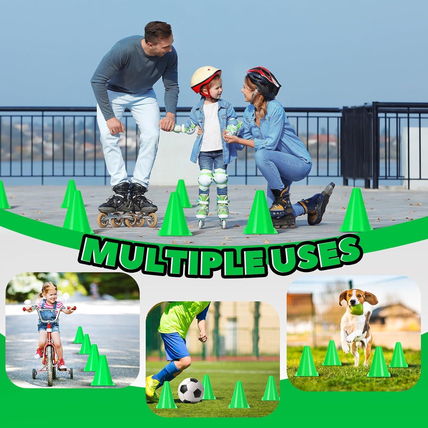 Conos de Tráfico Mini Geetery 100 Pcs 18 cm Verde