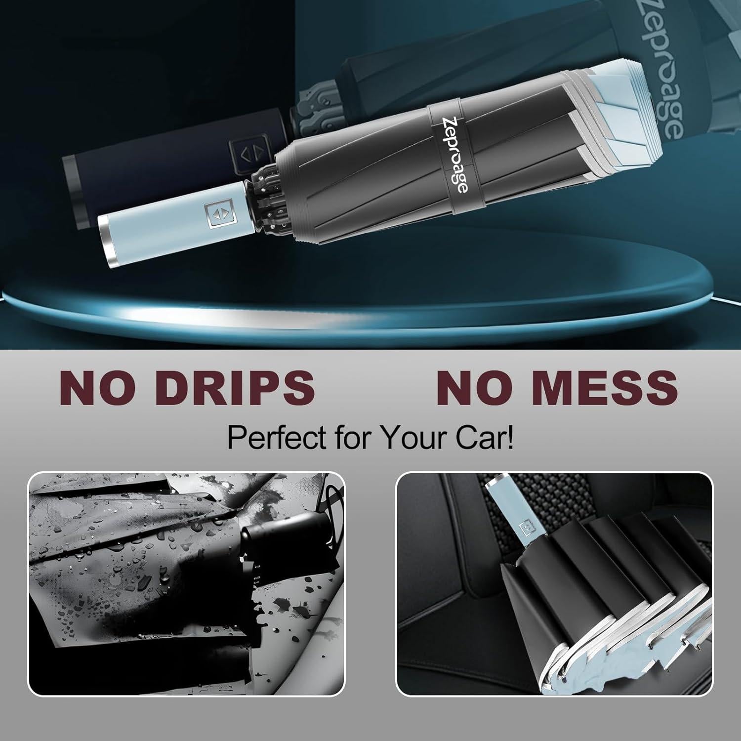 Paraguas Invertido Automático Zeproage UV 50+ Plegable 116.84 cm