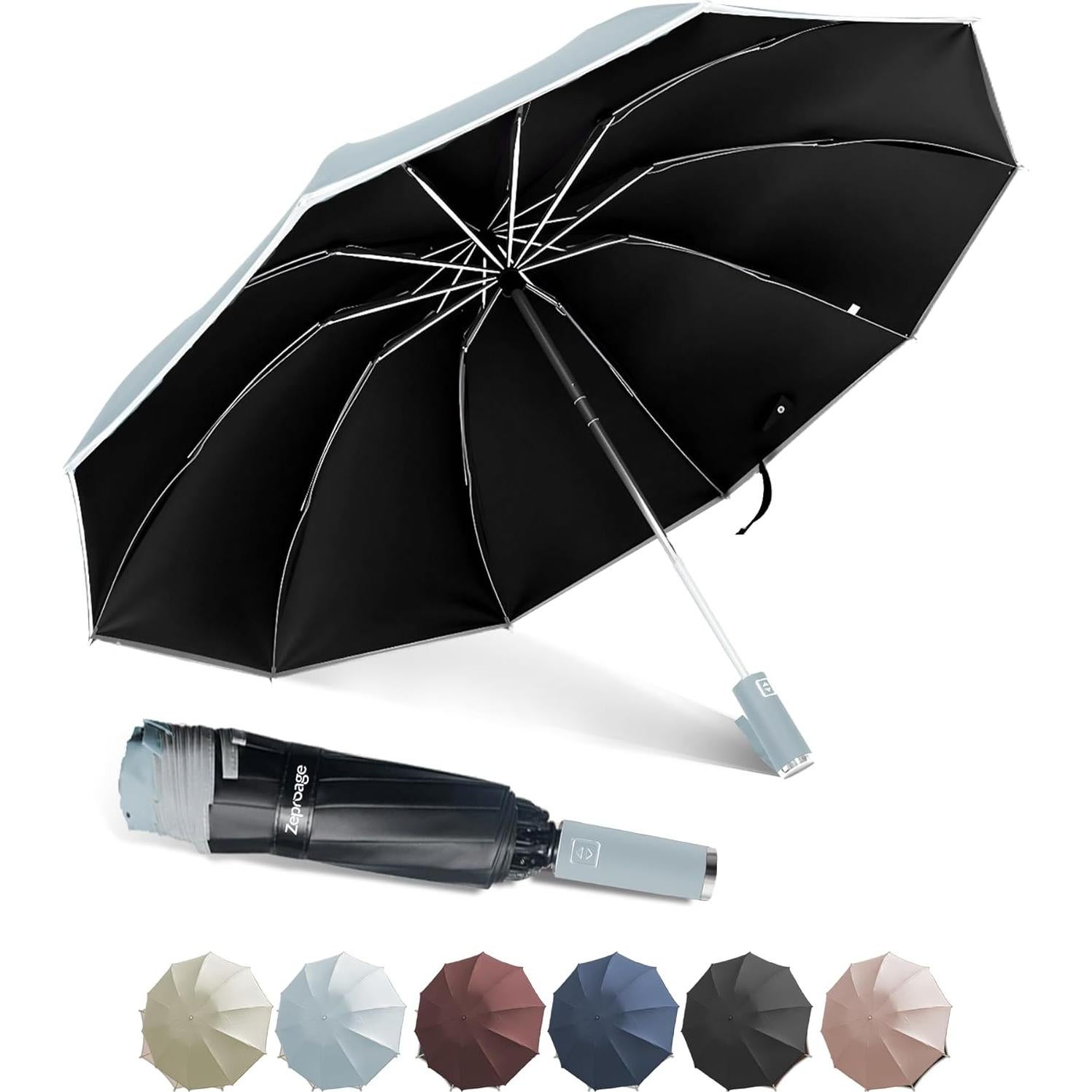 Paraguas Invertido Automático Zeproage UV 50+ Plegable 116.84 cm