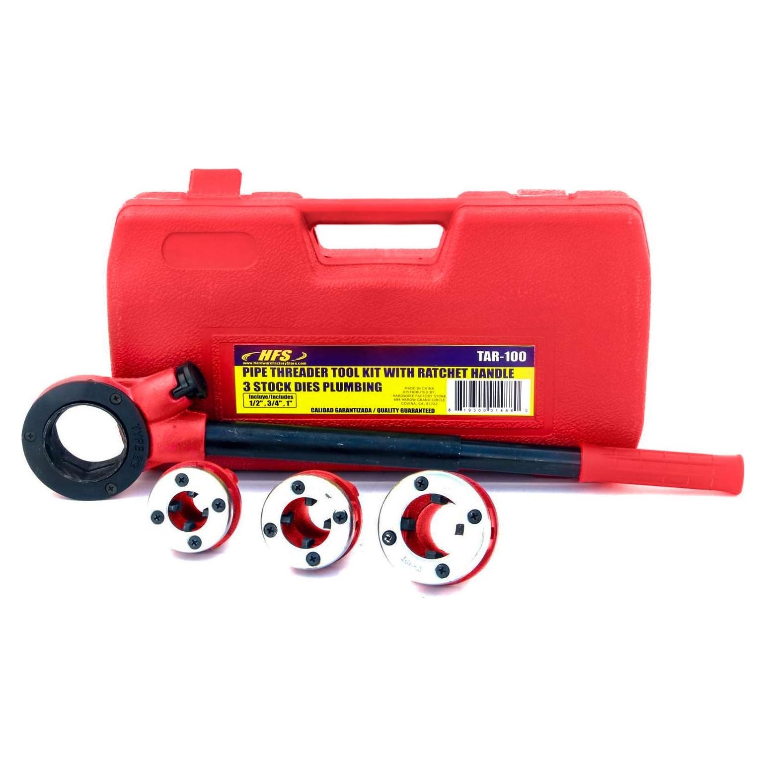 Kit de Roscado de Tuberías HFS con 3 Dados - Hierro Fundido