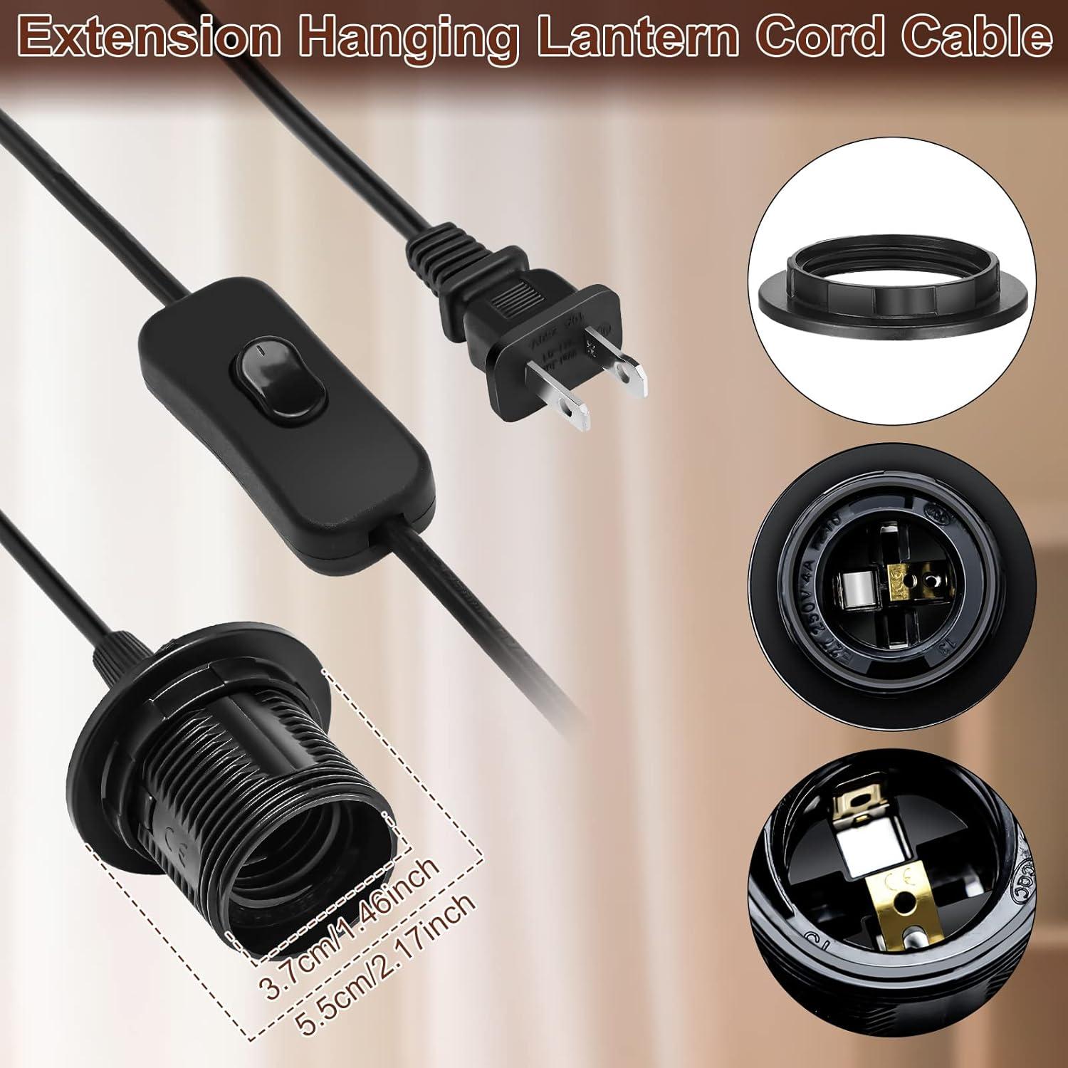 Kit de Cable de Luz Colgante Reginary 6 Piezas E27 4.5m Negro