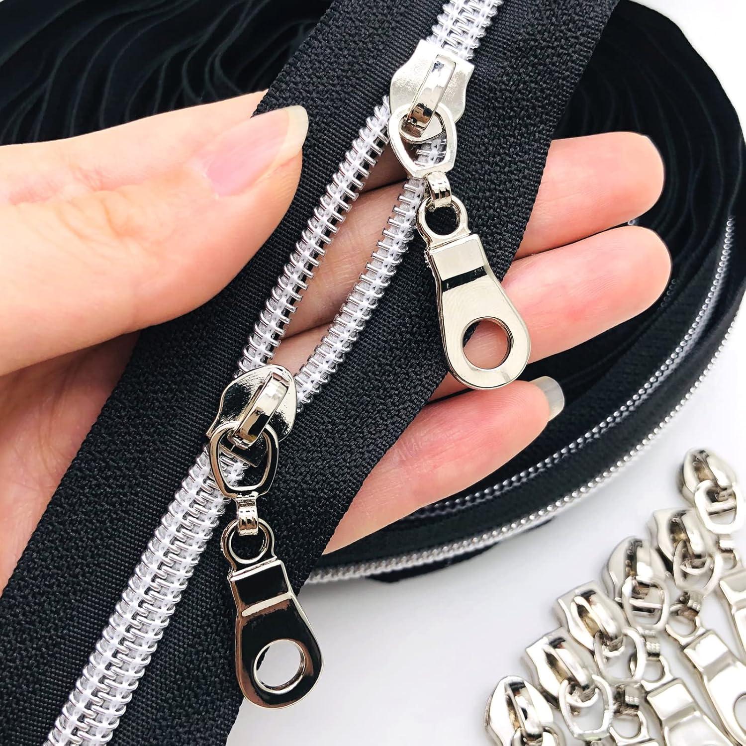 Tiradores de Cremallera Goyunwell #5 Plata 50pcs Metal Nylon