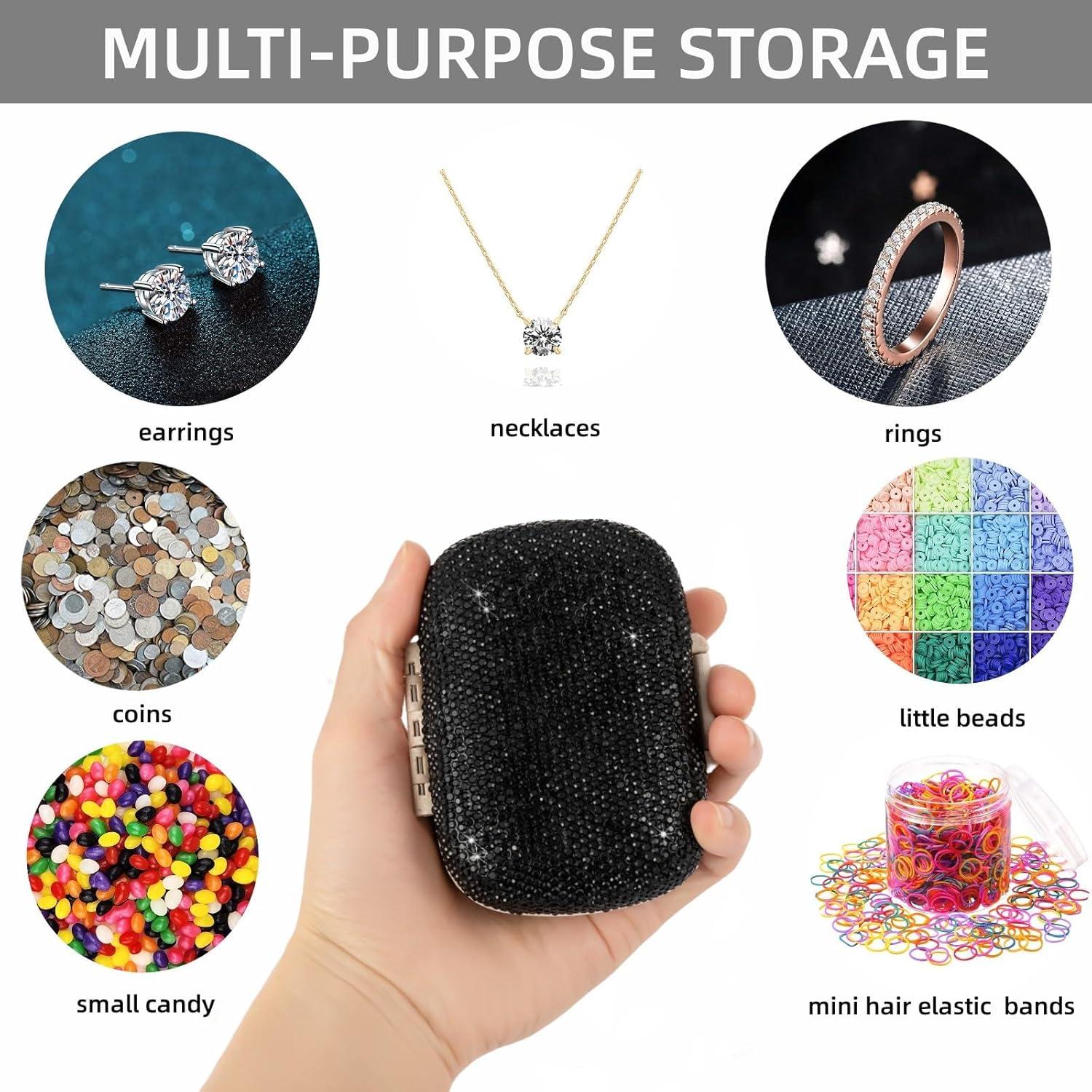 Organizador de Pastillas EveryBling Negro 8 Compartimentos Portátil