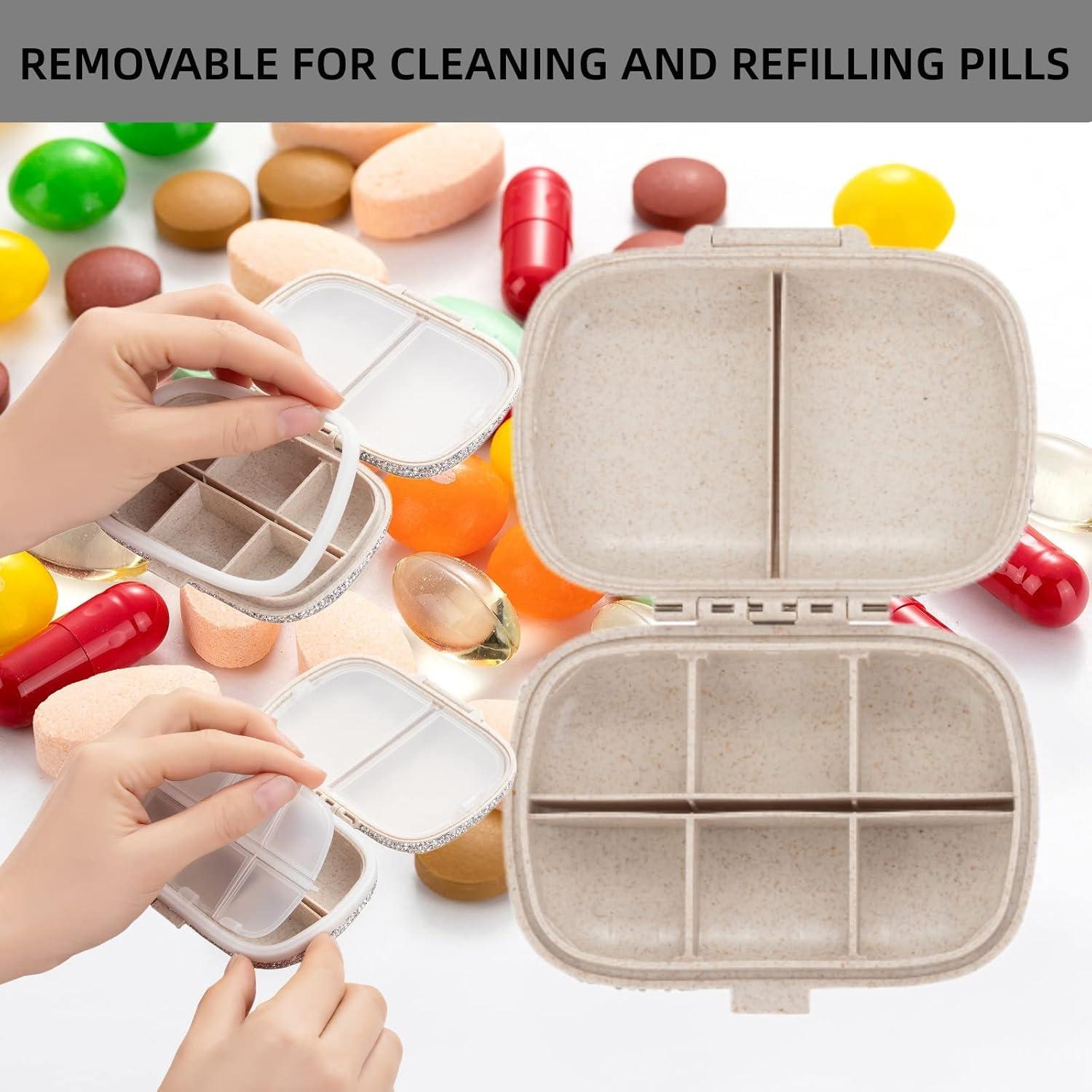 Organizador de Pastillas EveryBling Negro 8 Compartimentos Portátil