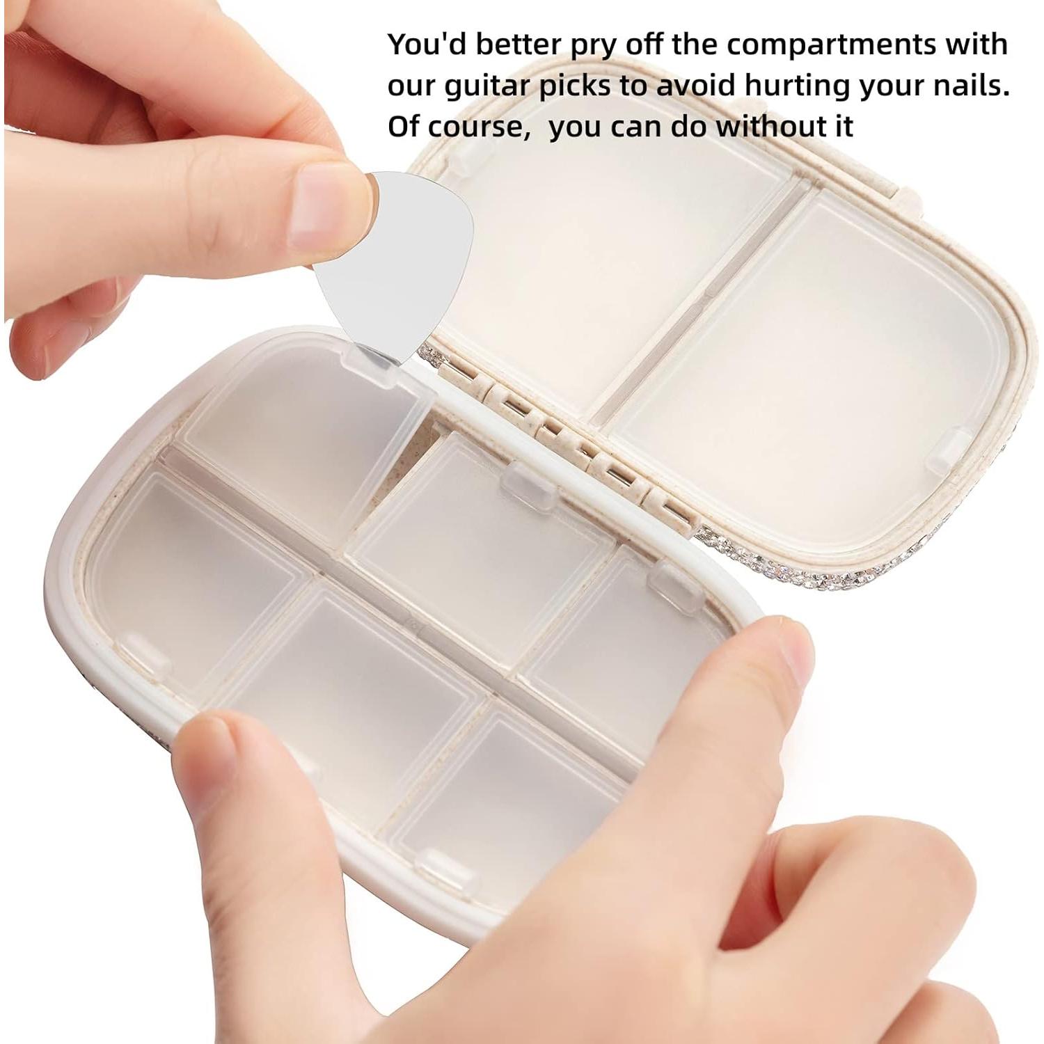 Organizador de Pastillas EveryBling Negro 8 Compartimentos Portátil