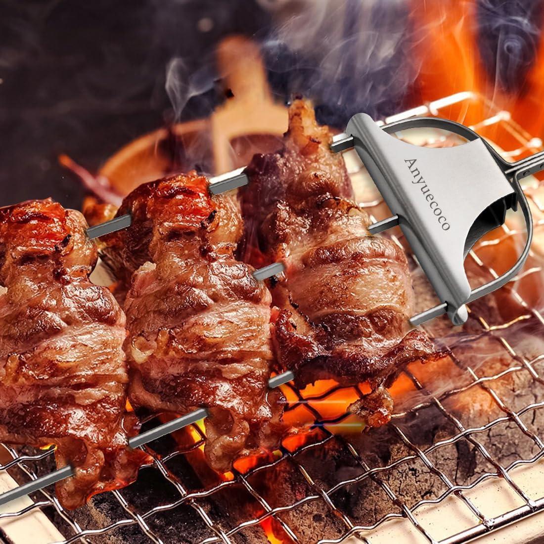 Pinchos de Kabob Anyuecoco 35.5 cm Acero Inoxidable 2 PCS