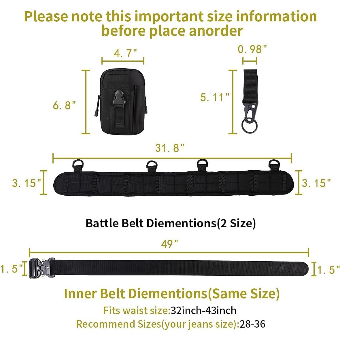 Cinturón Táctico Molle HLYQE Verde Militar Ajustable