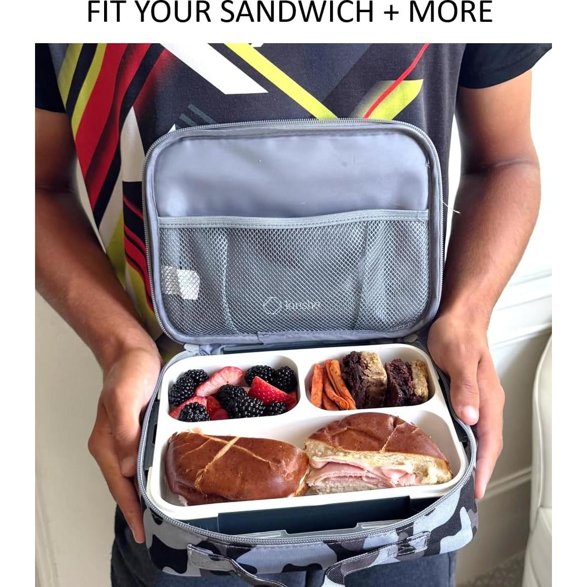 Caja Bento Kinsho 3 Compartimentos Ecológica 4 Tazas Negra