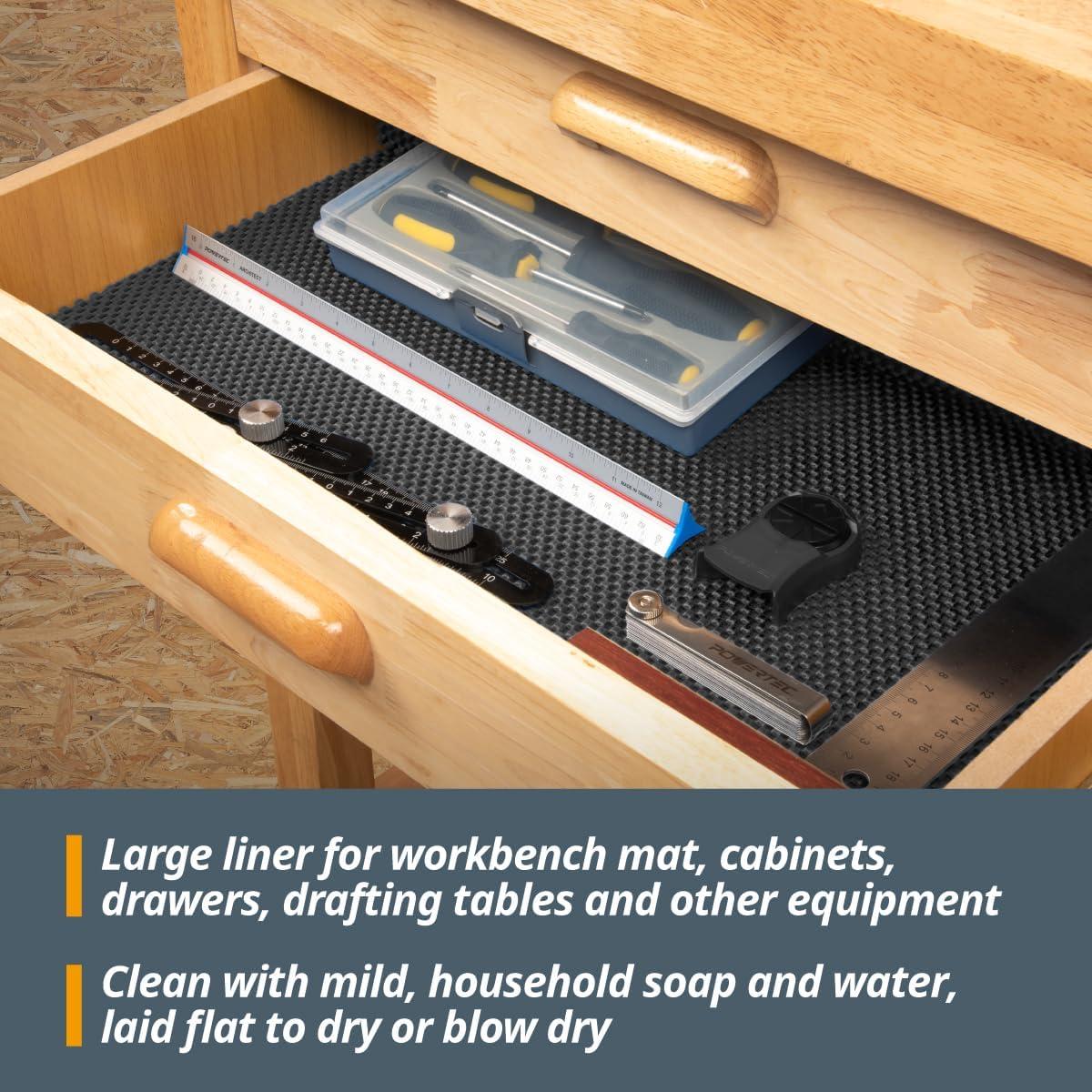 Alfombrilla Antideslizante POWERTEC 61x122 cm 2PK para Carpintería