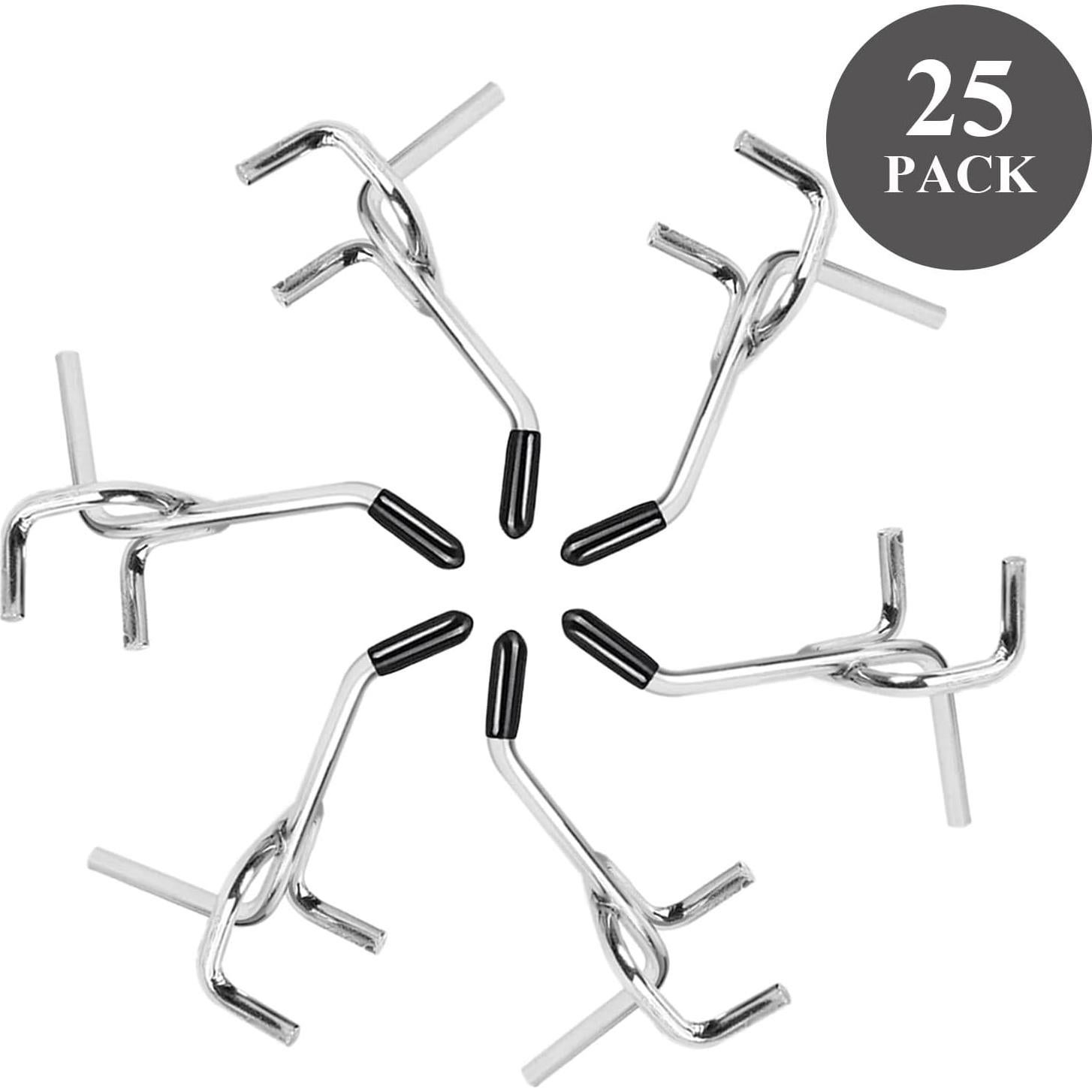 25 Ganchos para Tablero de Clavos GrliTra 5 cm Acero Galvanizado