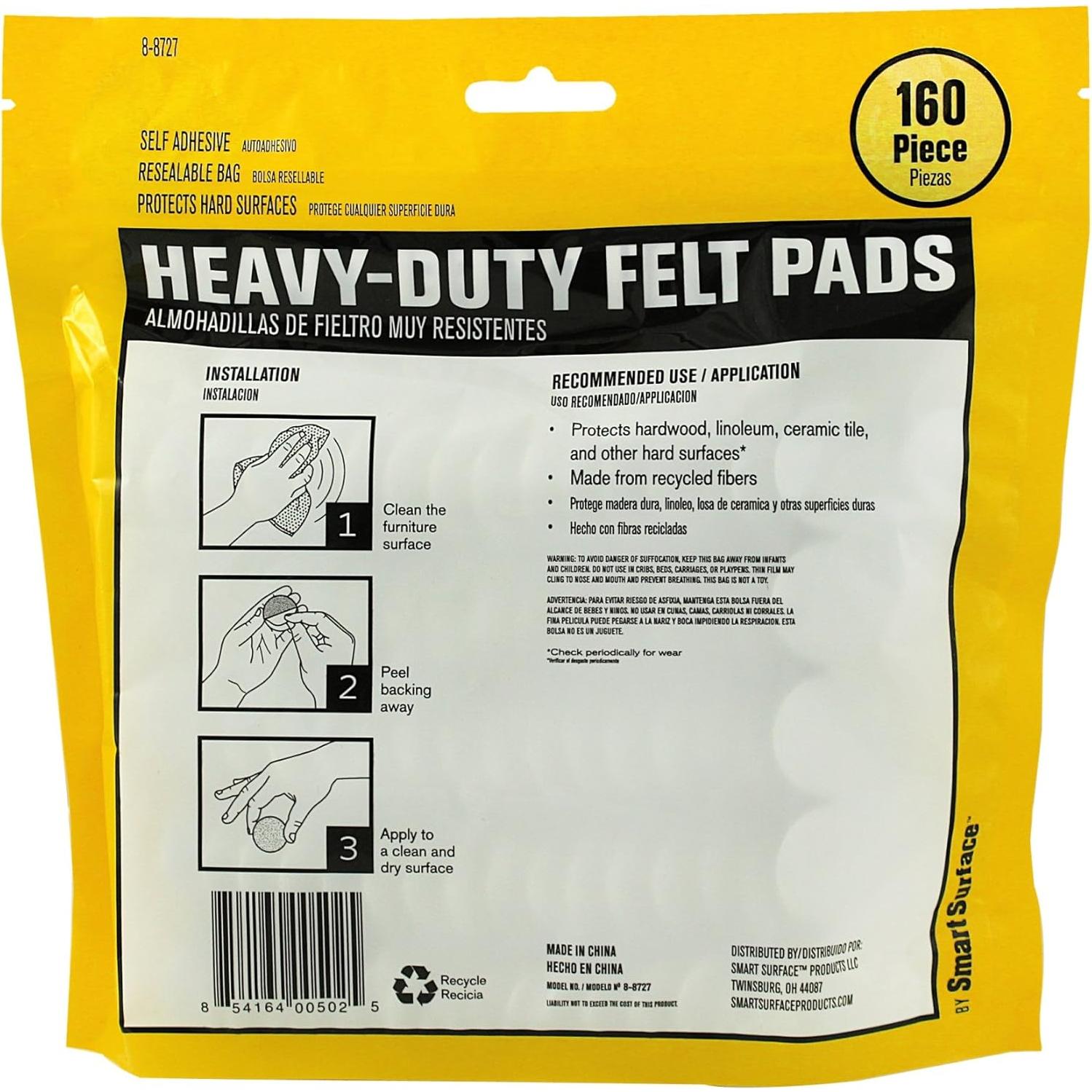 Almohadillas de Fieltro Autoadhesivas Smart Surface 2.54 cm Beige 160 Pzas