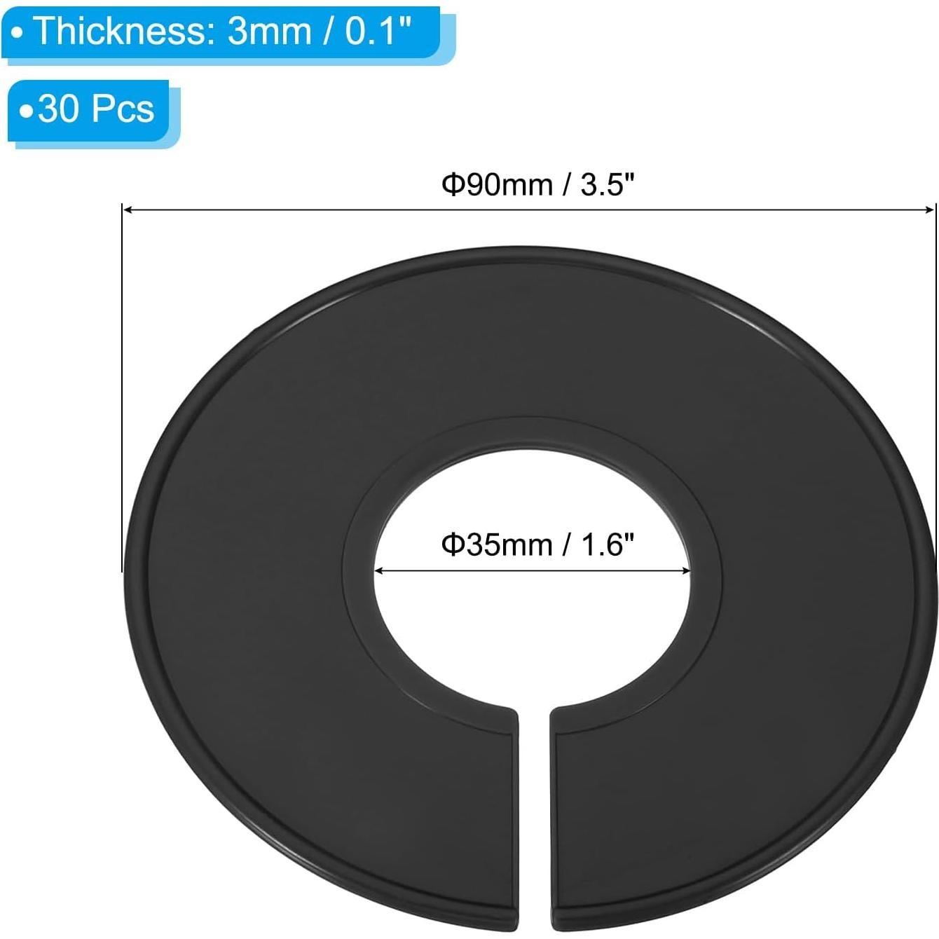 Divisores de Ropa PATIKIL, 30 Piezas, Negro, 90mm