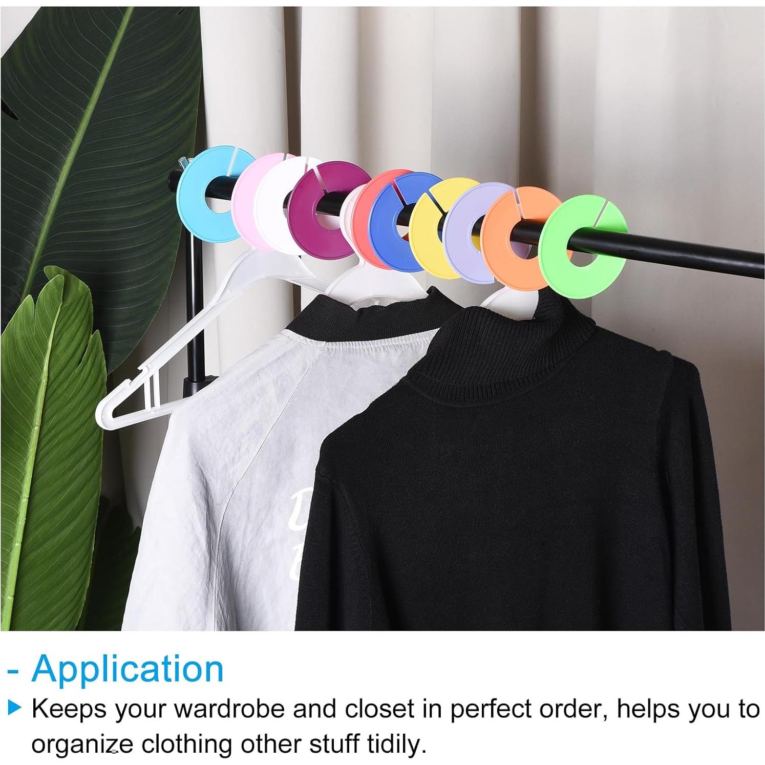 Divisores de Ropa PATIKIL, 30 Piezas, Negro, 90mm