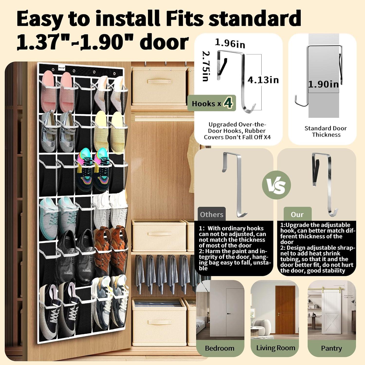 Organizador de Zapatos PAULONE Colgante para Puerta 30 Bolsillos