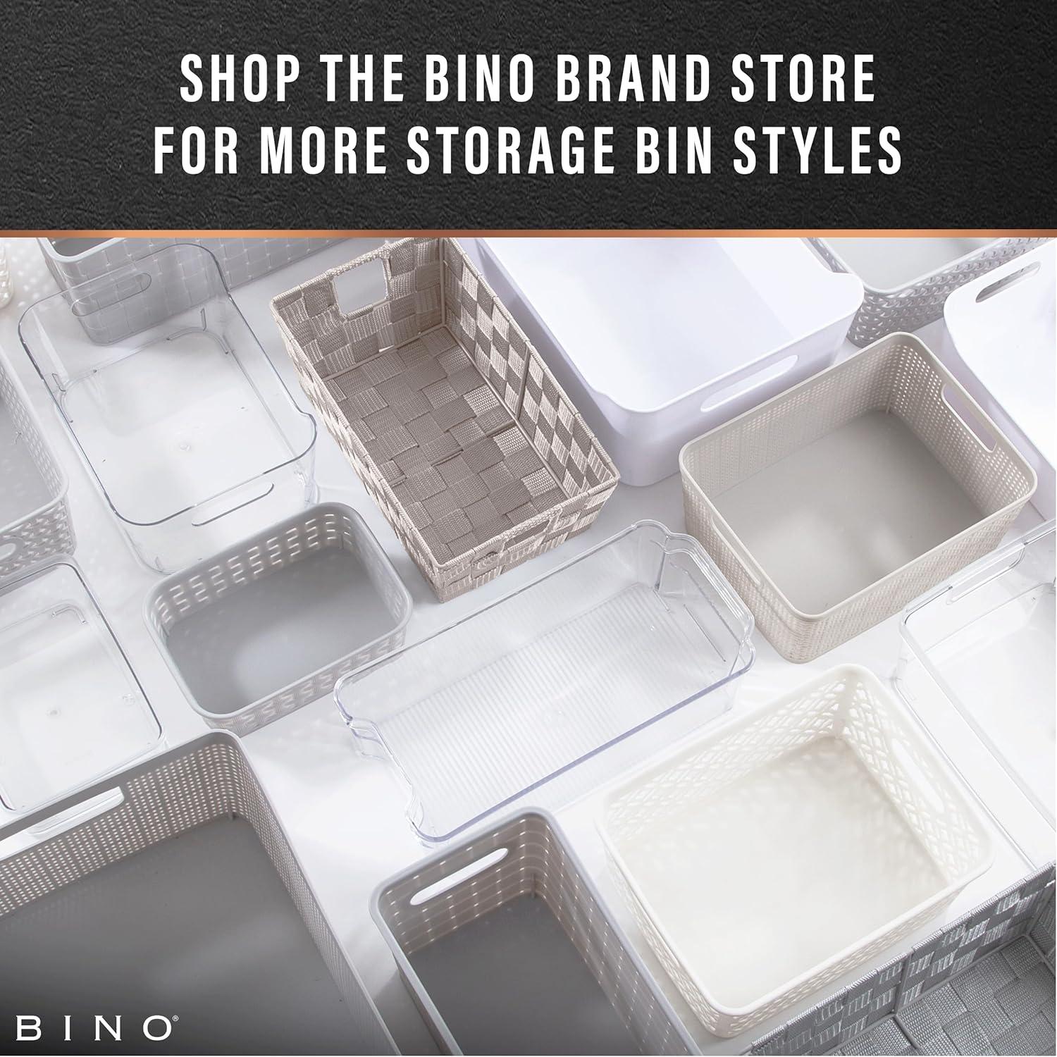 Cestas de Almacenamiento BINO 2PK Grande Plástico Negro