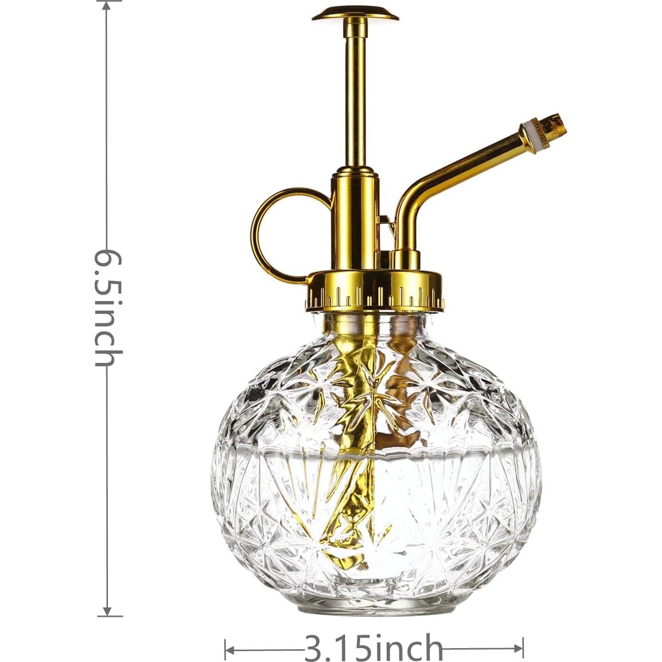 Botella de Spray para Plantas Aebor de Vidrio 207 ml Dorada