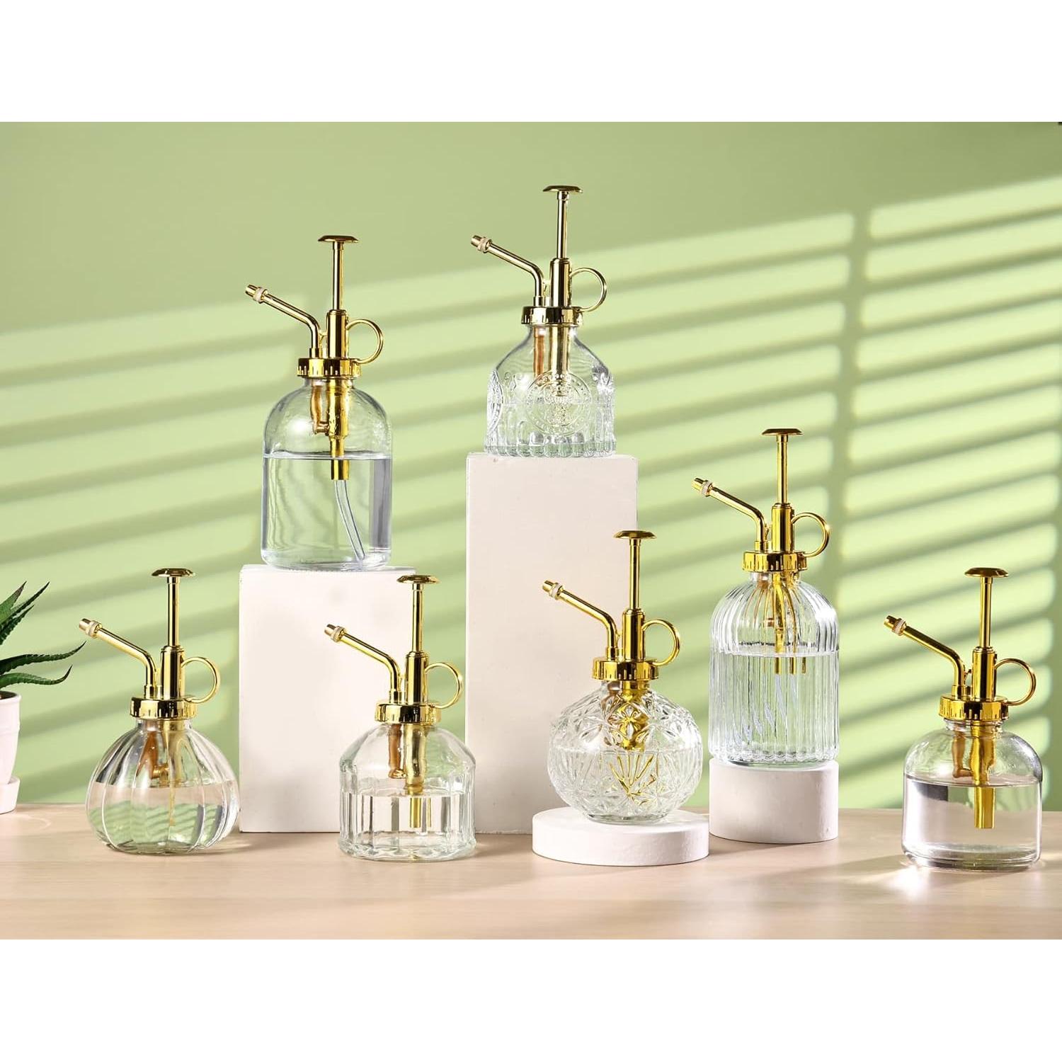 Botella de Spray para Plantas Aebor de Vidrio 207 ml Dorada