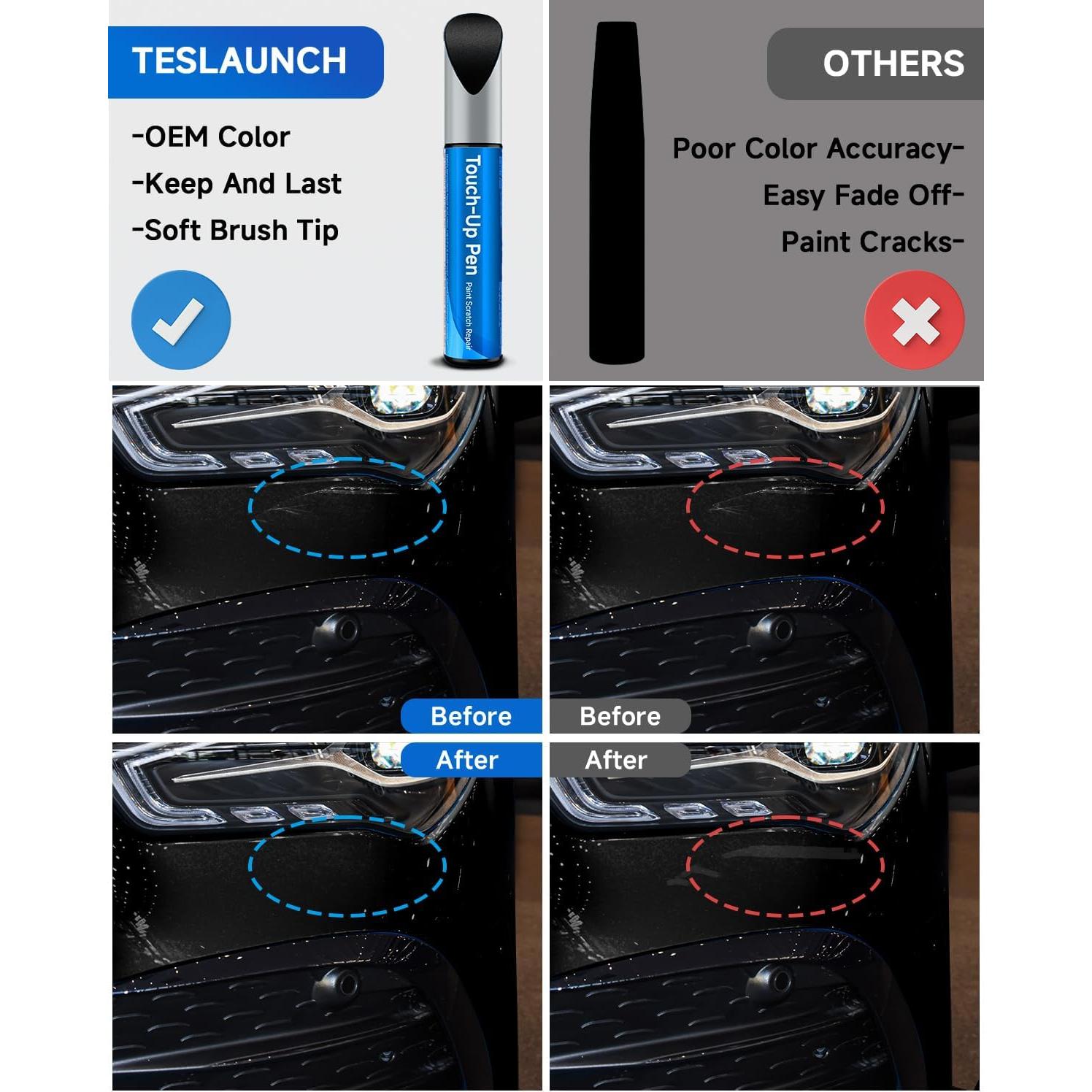 Bolígrafo de Pintura de Retoque TESLAUNCH 4.14ml Negro Jet 040/9040