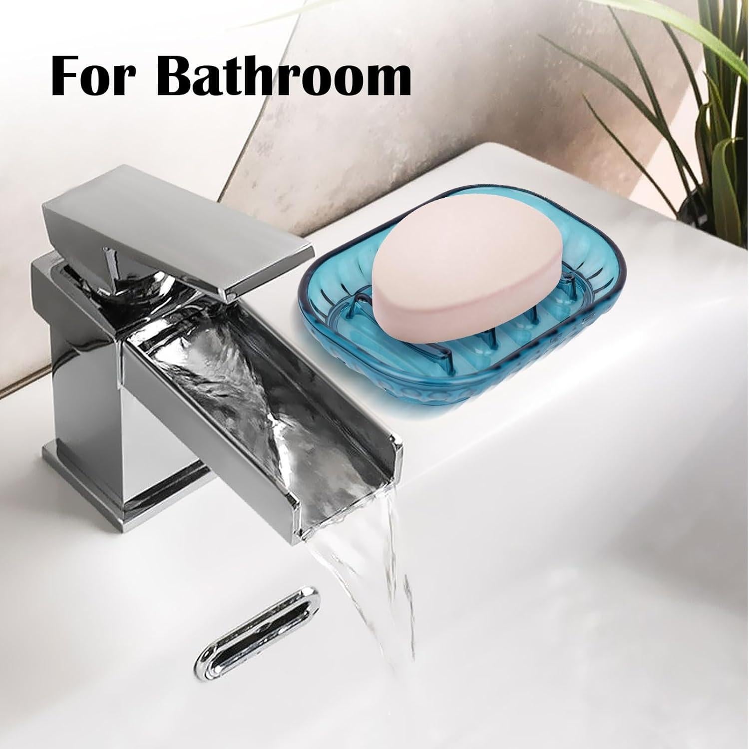 Soporte para Jabón AMUONTY Azul - Paquete de 2, Antideslizante