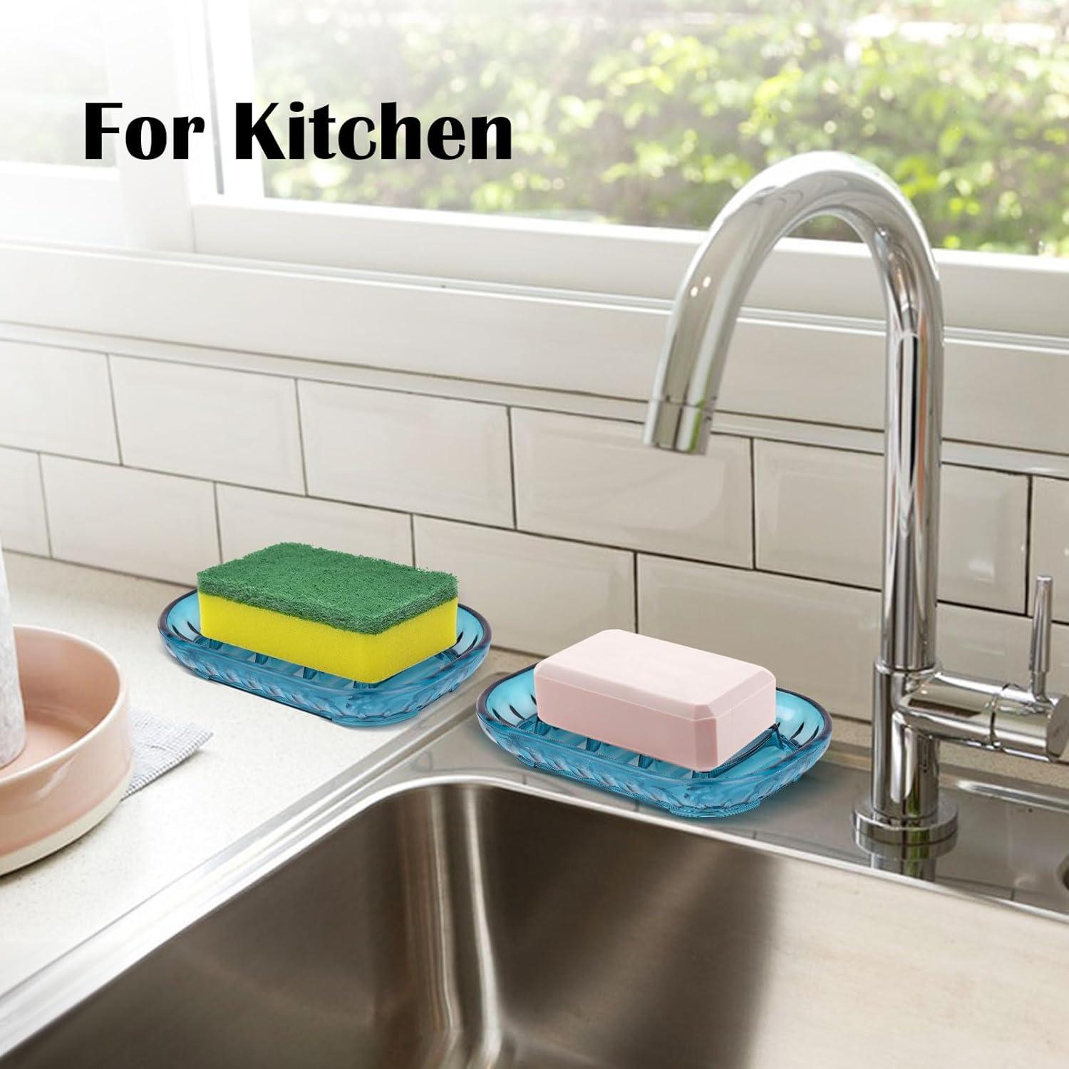 Soporte para Jabón AMUONTY Azul - Paquete de 2, Antideslizante