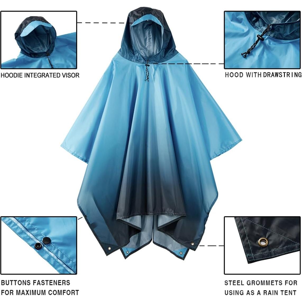 Impermeable Plegable Unisex Ultra-Ligero 100% Poliéster