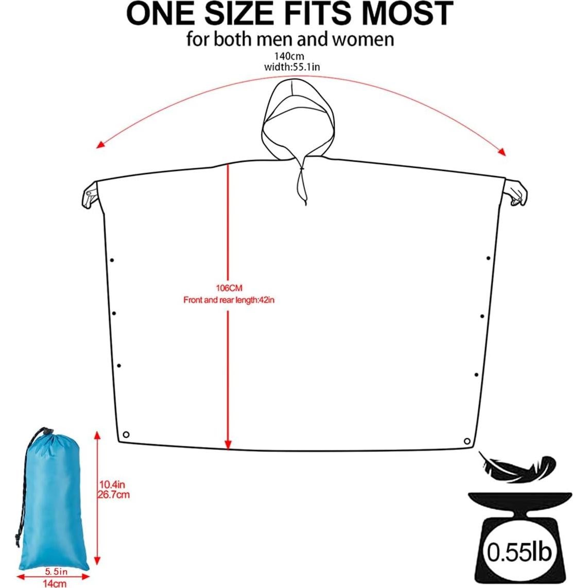 Impermeable Plegable Unisex Ultra-Ligero 100% Poliéster