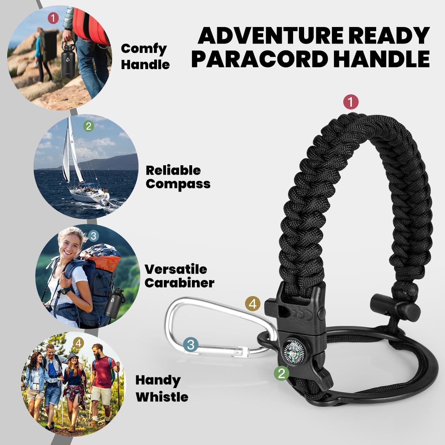 Mango de Paracord RAYMYLO para Botellas de Agua Boca Ancha