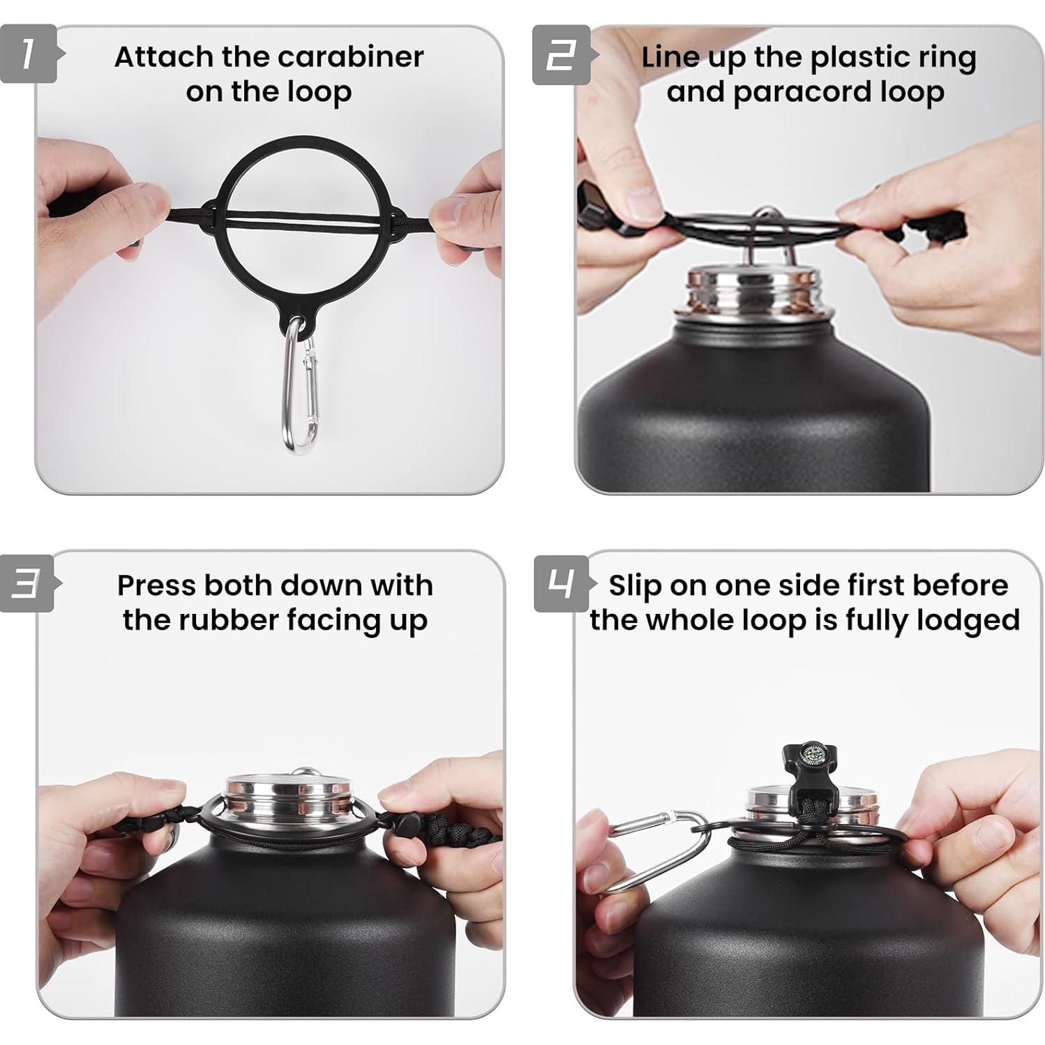 Mango de Paracord RAYMYLO para Botellas de Agua Boca Ancha