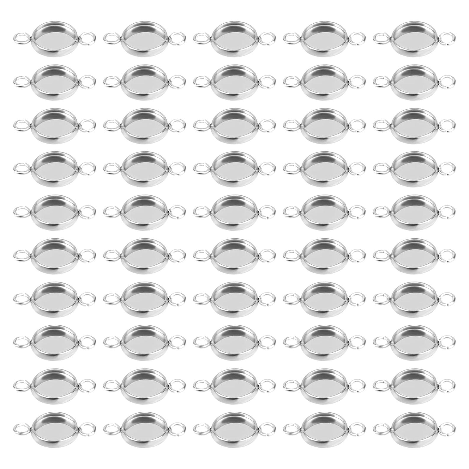 Juego de Bezel Redondo 50Pcs Acero Inoxidable 8mm Mozeat Lens