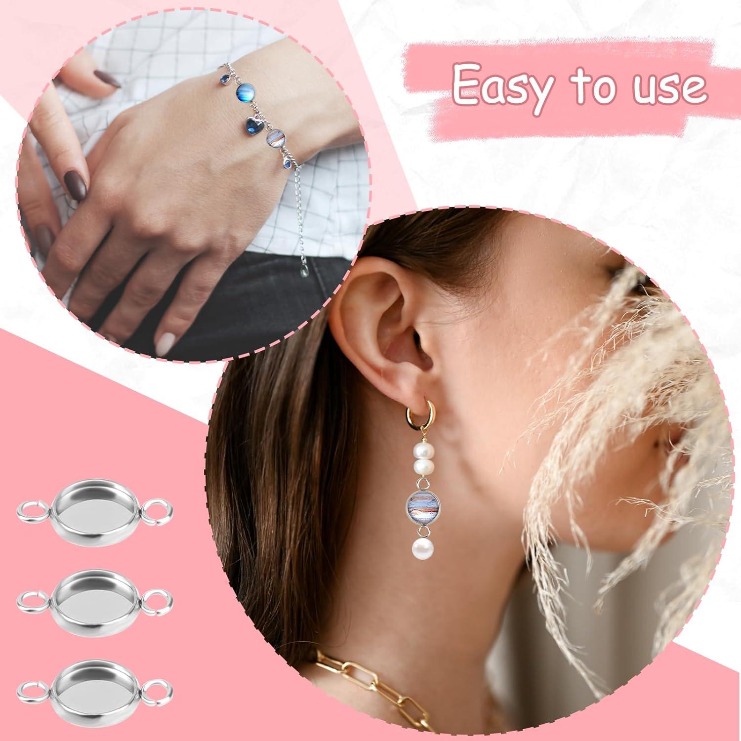 Juego de Bezel Redondo 50Pcs Acero Inoxidable 8mm Mozeat Lens