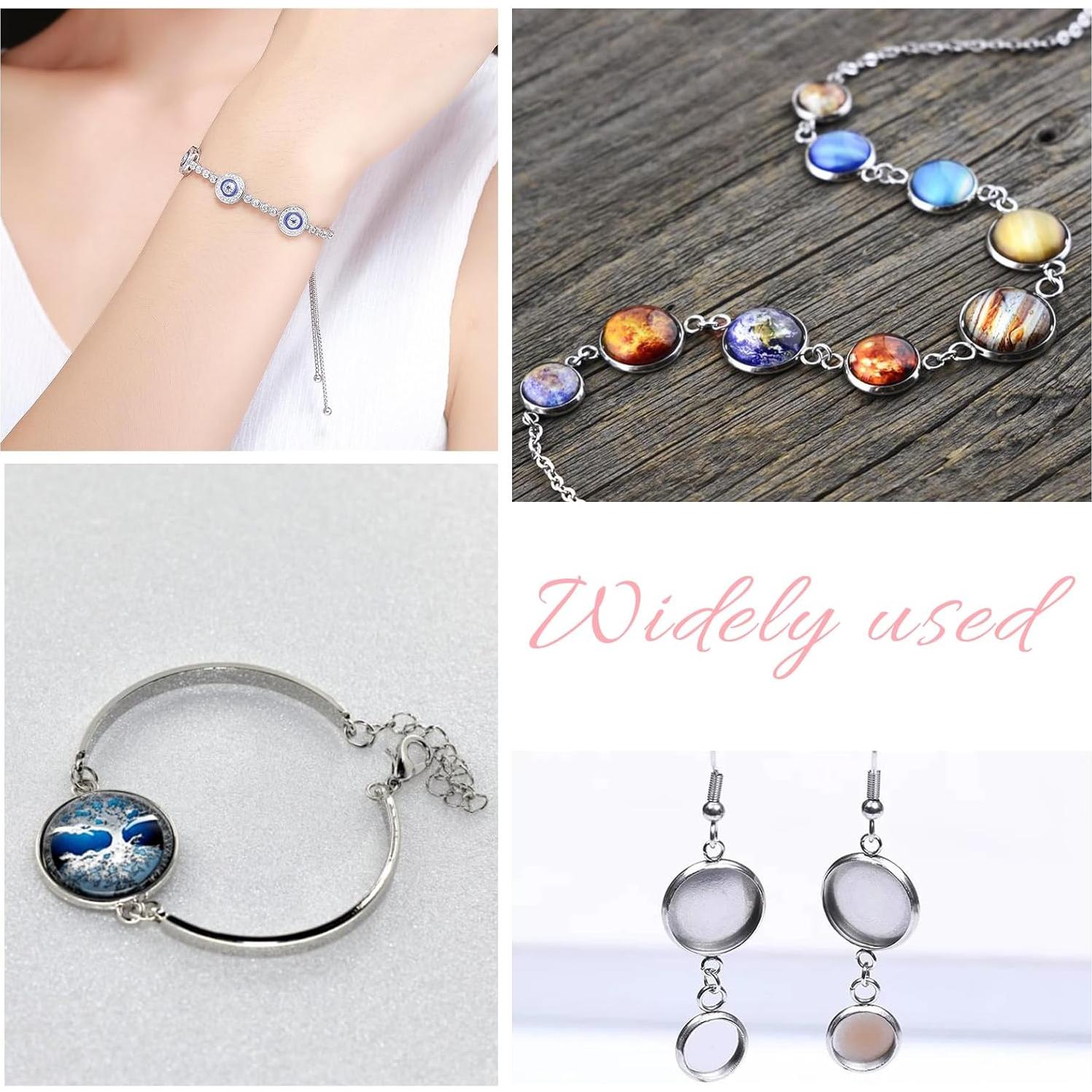 Juego de Bezel Redondo 50Pcs Acero Inoxidable 8mm Mozeat Lens