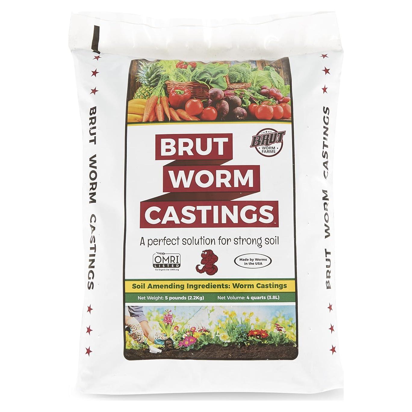 Abono Orgánico Brut Worm Castings 2.27 kg - Nutrientes Naturales