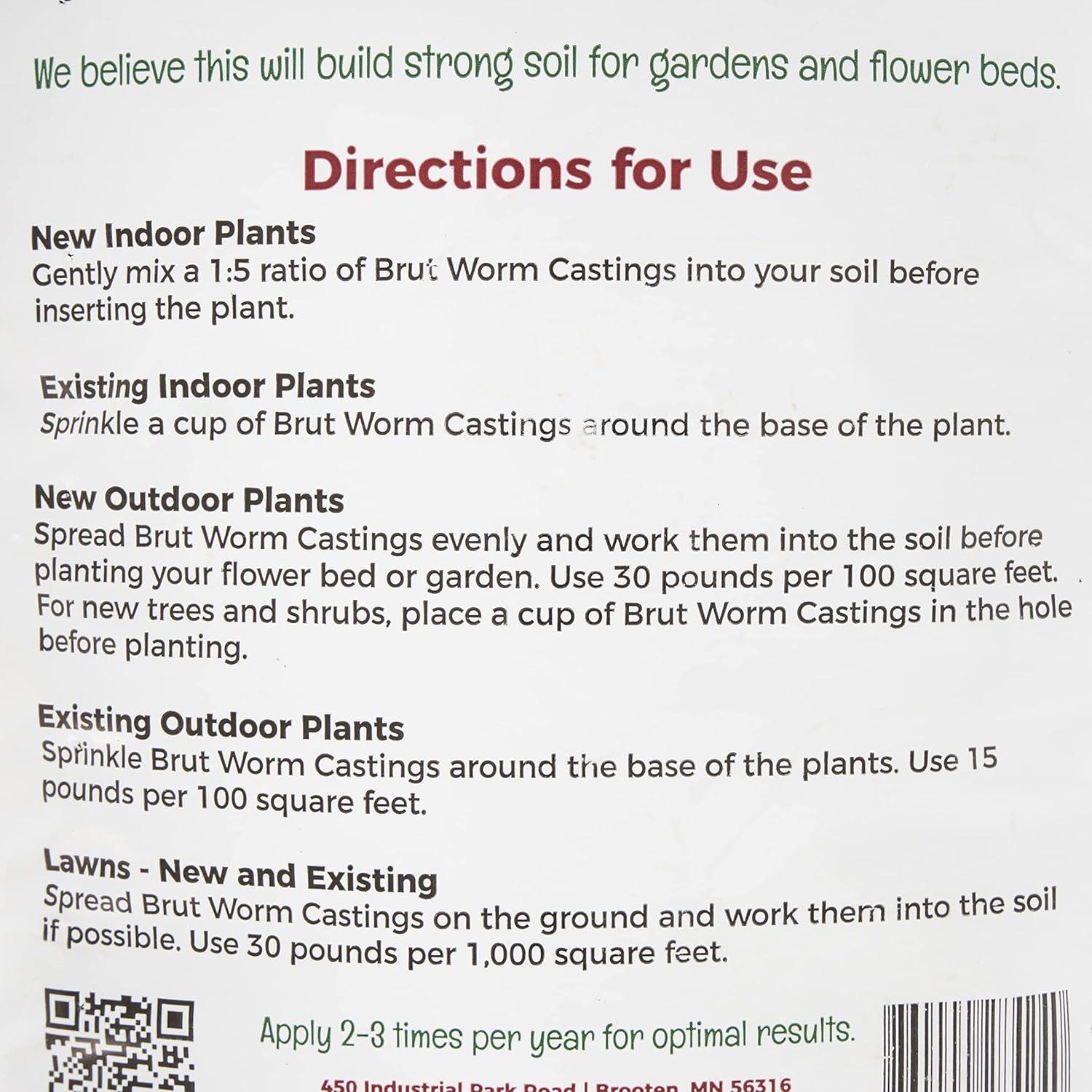 Abono Orgánico Brut Worm Castings 2.27 kg - Nutrientes Naturales