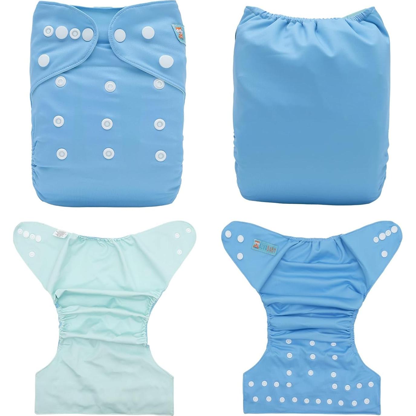 Cubierta de Pañal de Tela ALVABABY CDC05 Azul Unisex