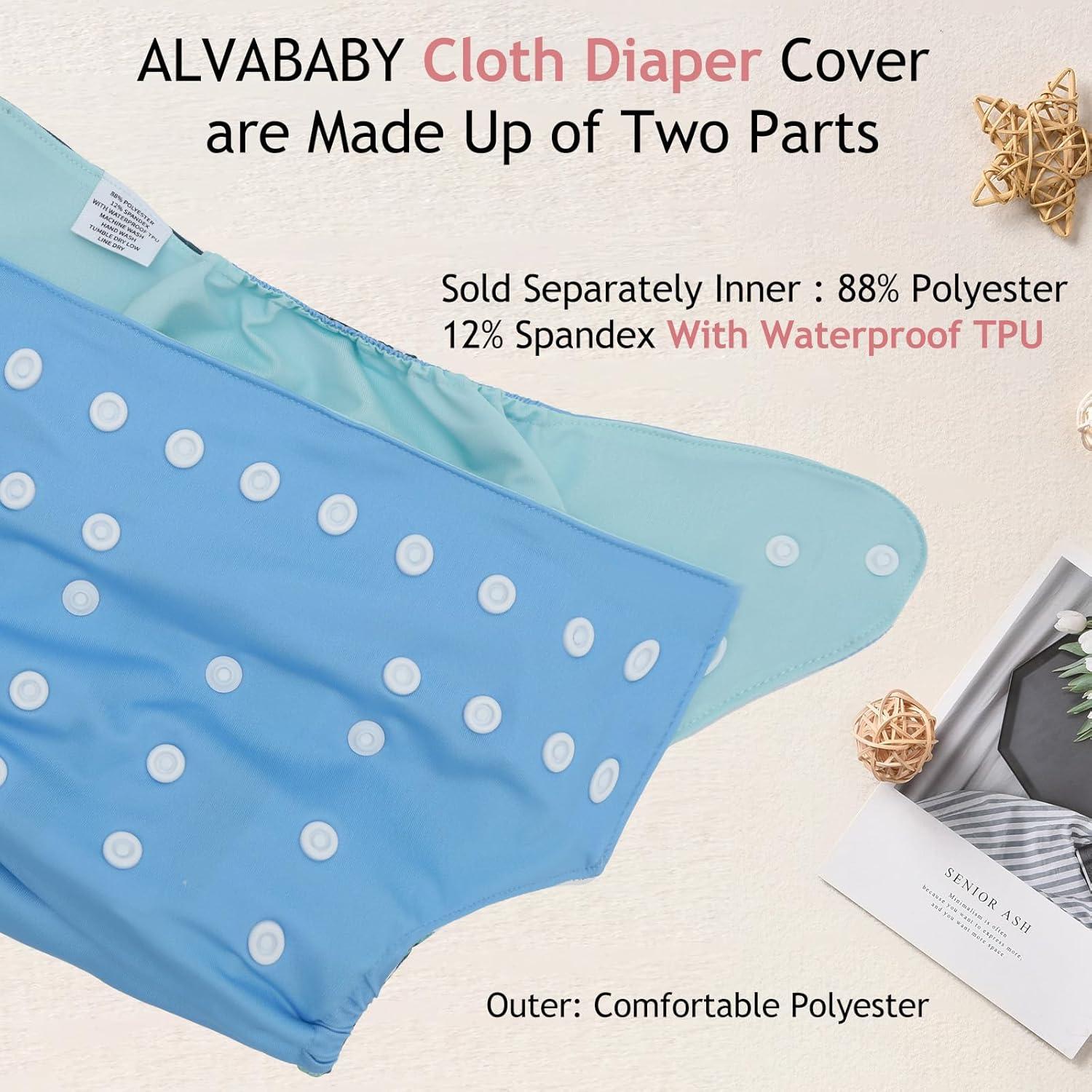 Cubierta de Pañal de Tela ALVABABY CDC05 Azul Unisex