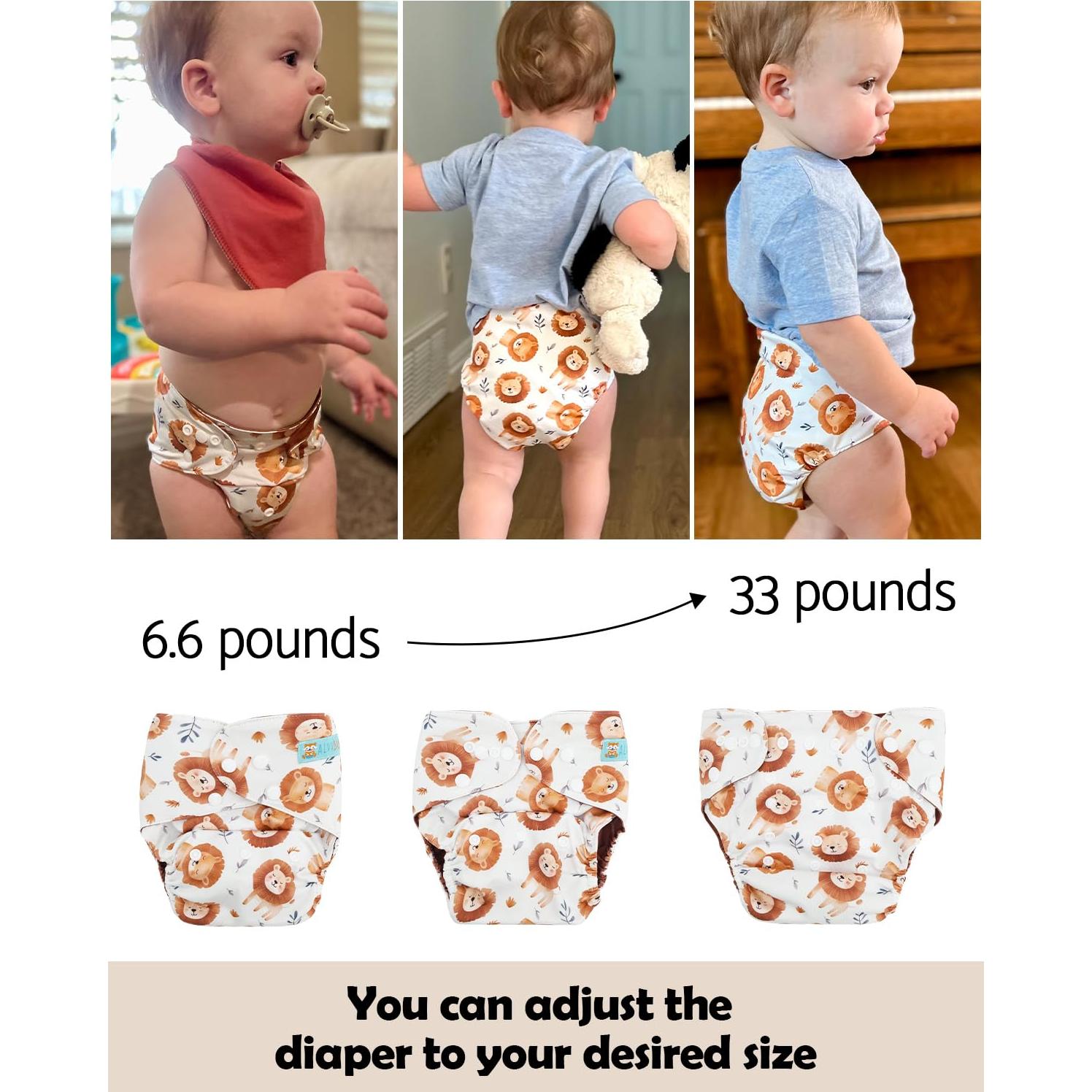 Cubierta de Pañal de Tela ALVABABY CDC05 Azul Unisex