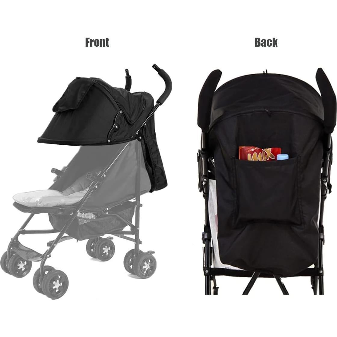 Sombrilla para Cochecito de Bebé UPF50+ Oxford Negra