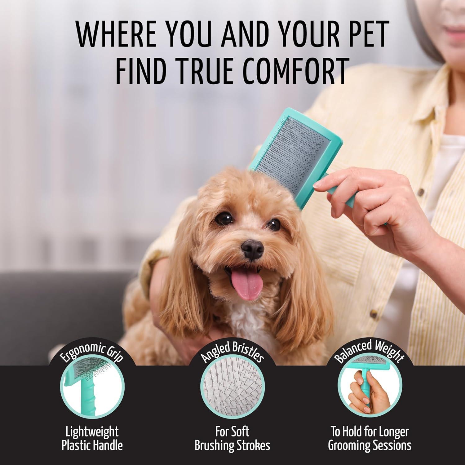 Cepillo Slicker Tauro Pro Line Verde Menta para Perros y Gatos