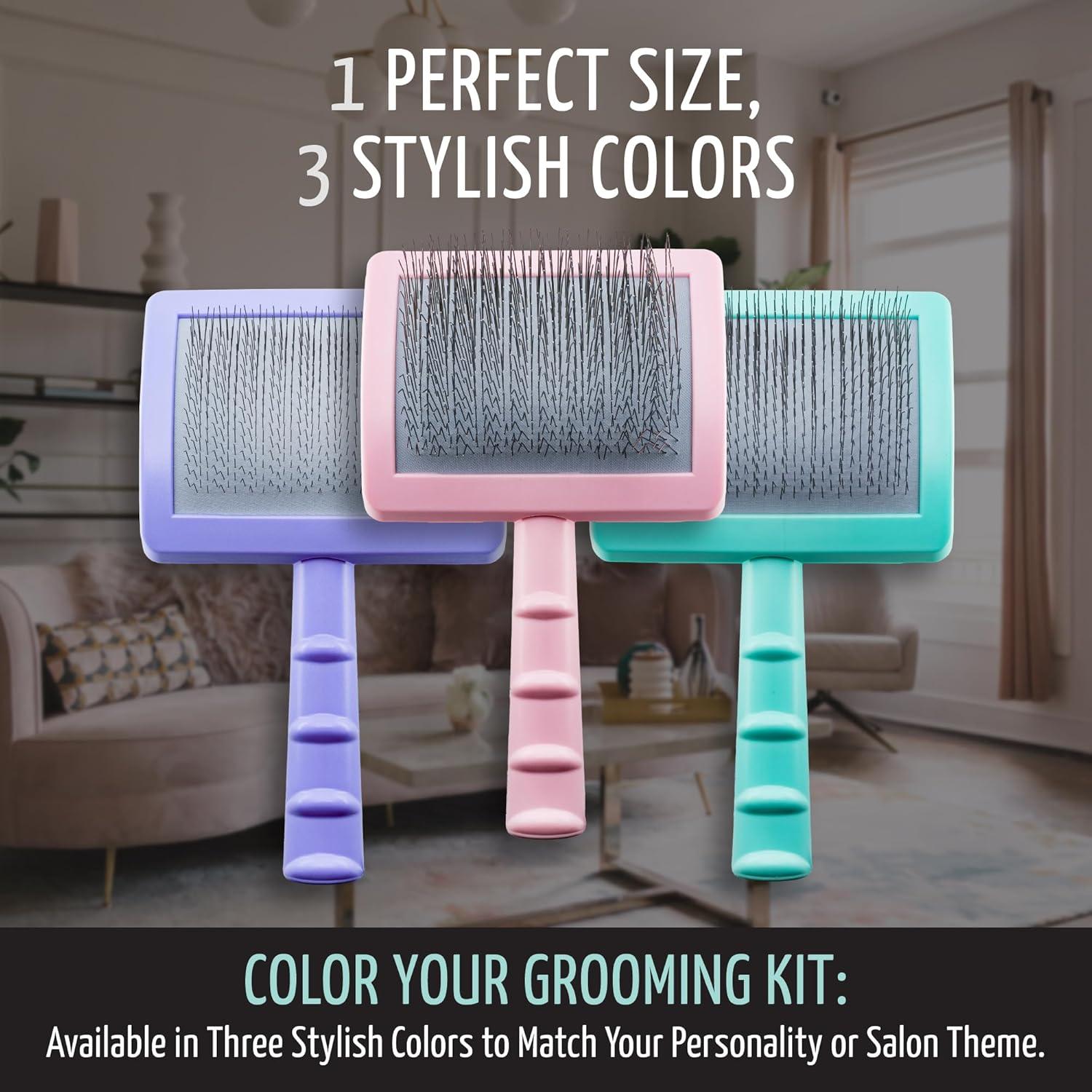 Cepillo Slicker Tauro Pro Line Verde Menta para Perros y Gatos