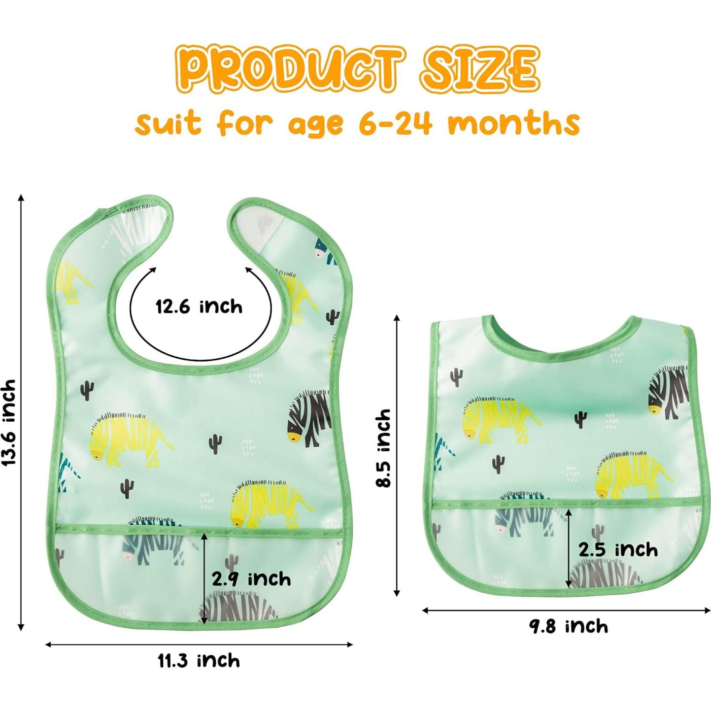 Conjunto de 6 Baberos Impermeables 2ooya para Bebés 6-24 Meses