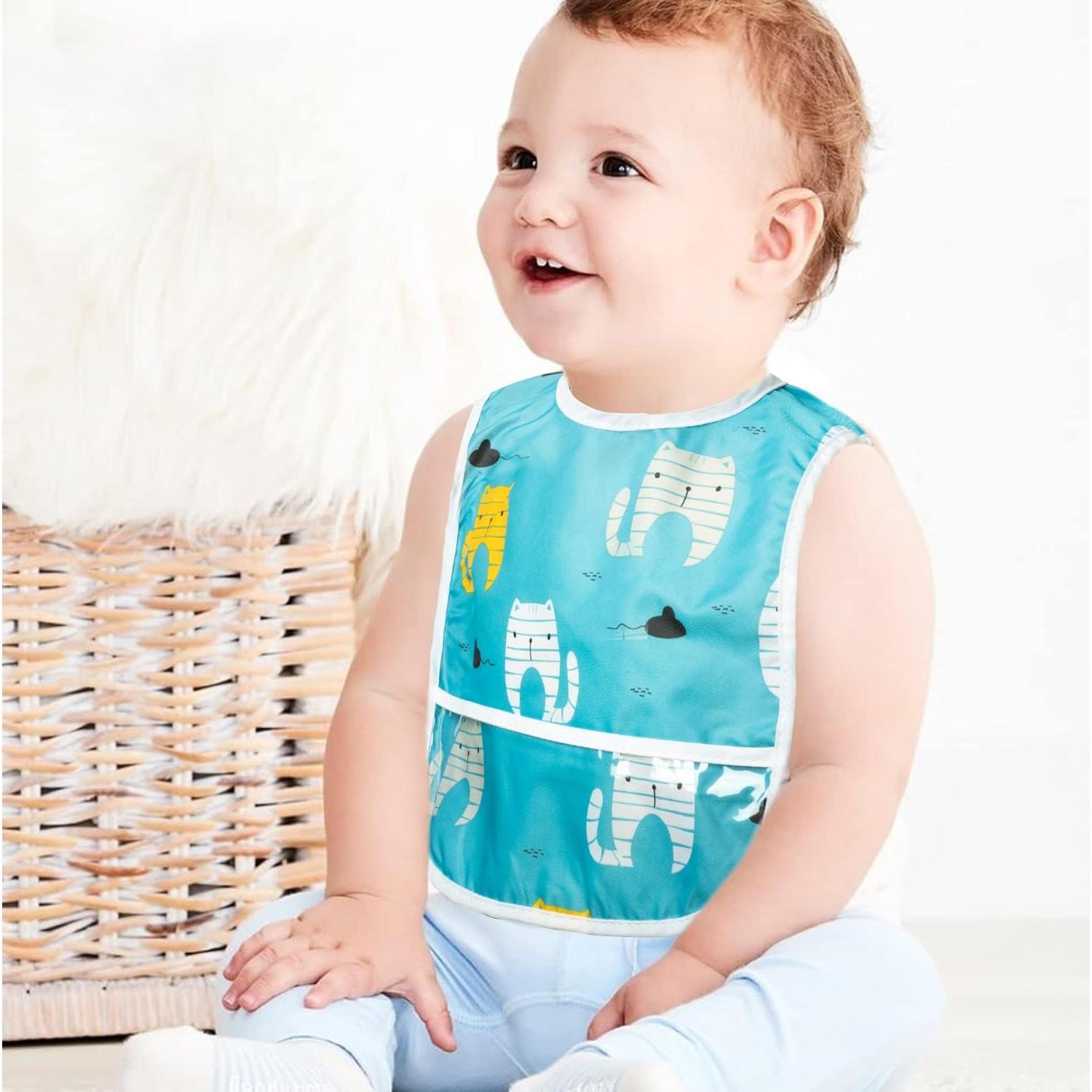 Conjunto de 6 Baberos Impermeables 2ooya para Bebés 6-24 Meses