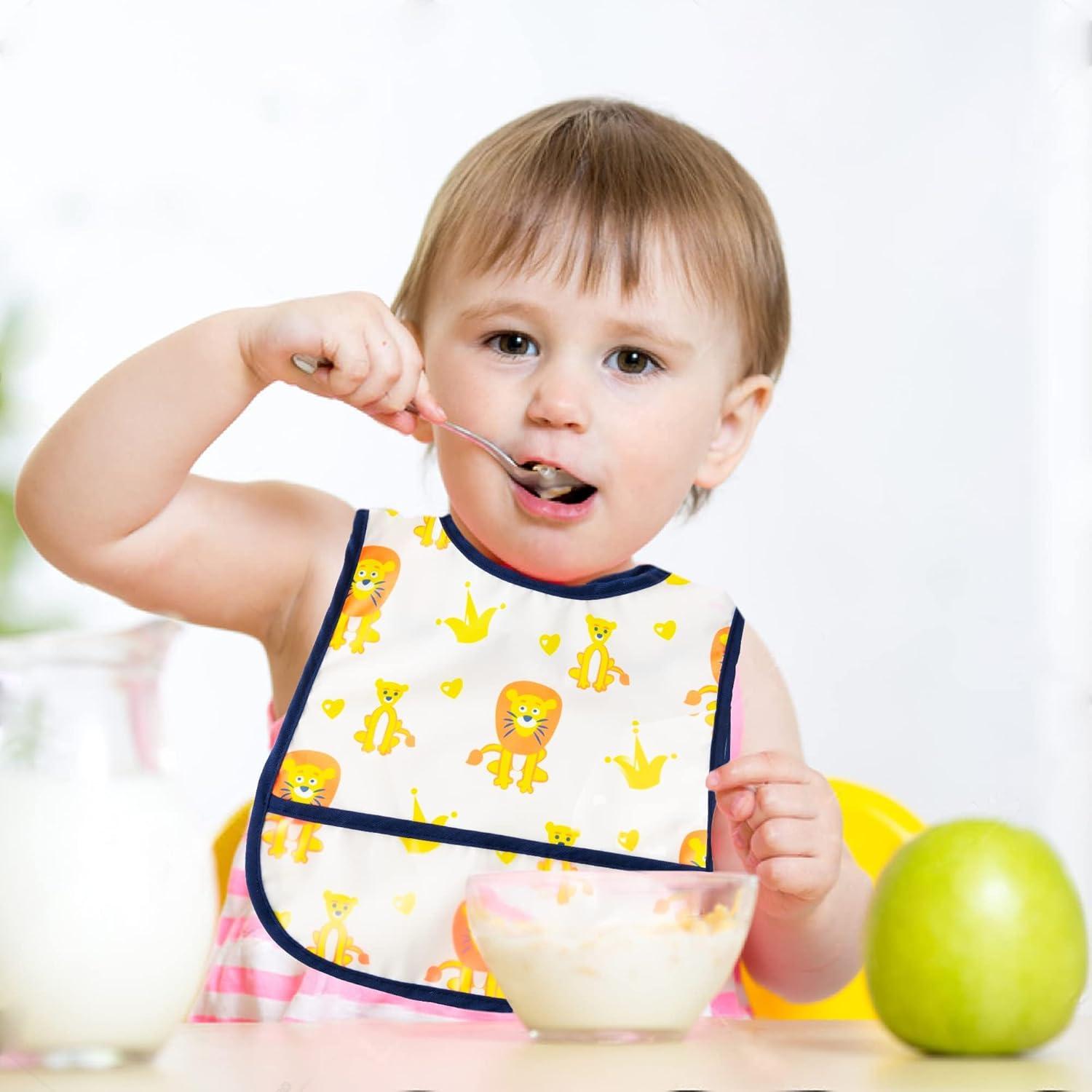 Conjunto de 6 Baberos Impermeables 2ooya para Bebés 6-24 Meses