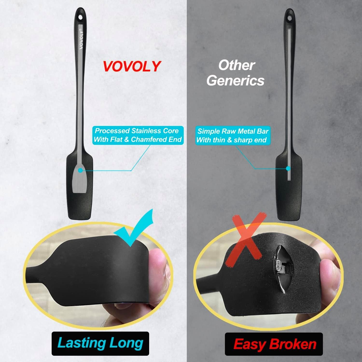 Espátula de Tarro Vovoly de Silicona 28.4 cm Negra, Alta Resistencia