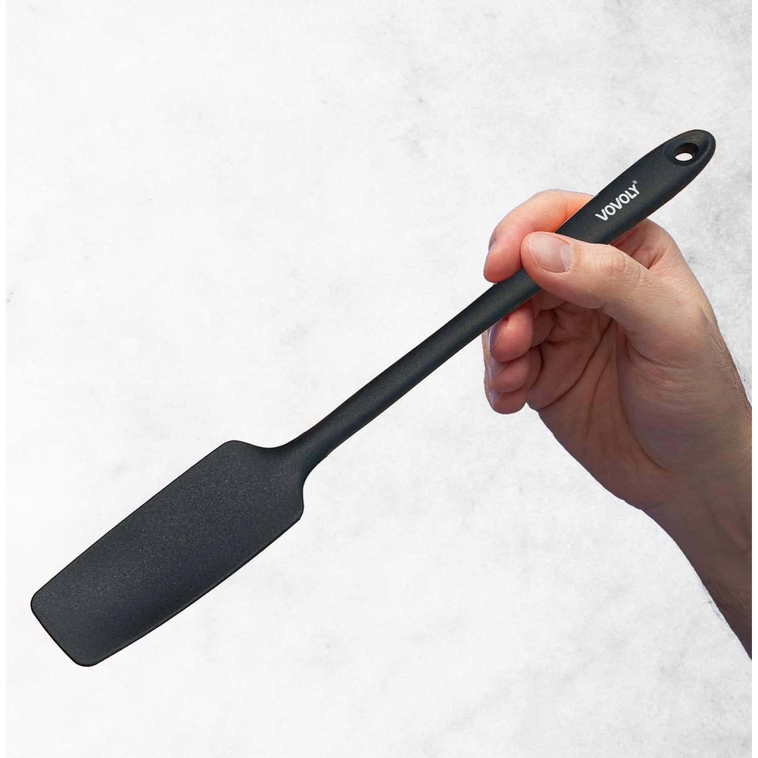 Espátula de Tarro Vovoly de Silicona 28.4 cm Negra, Alta Resistencia