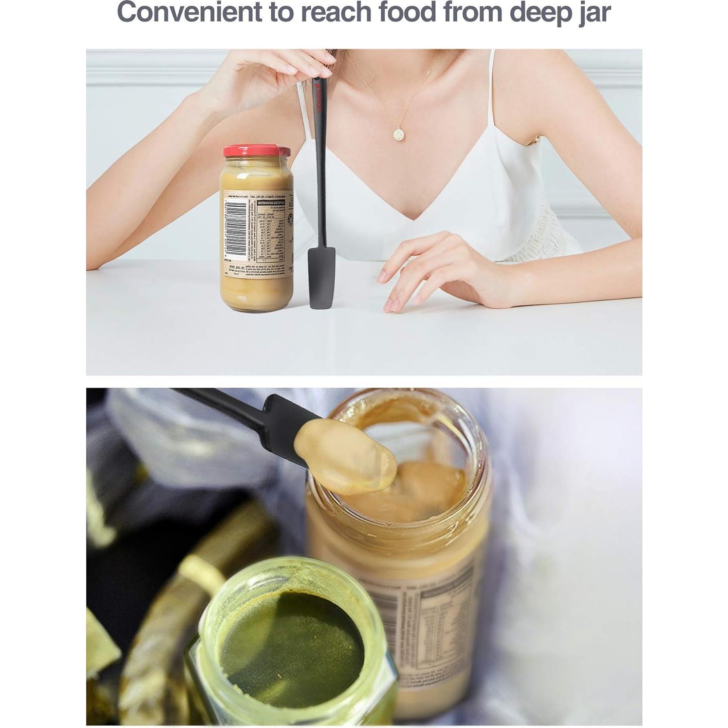 Espátula de Tarro Vovoly de Silicona 28.4 cm Negra, Alta Resistencia