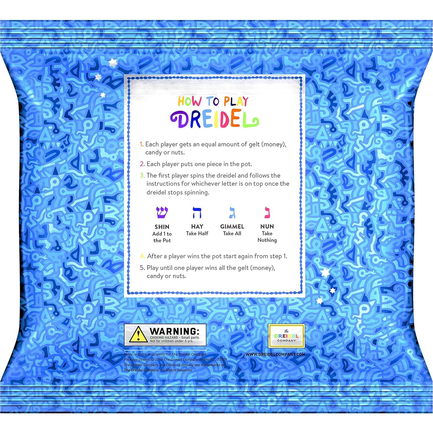 Trompos de Madera Natural Hanukkah Dreidels - Paquete de 10