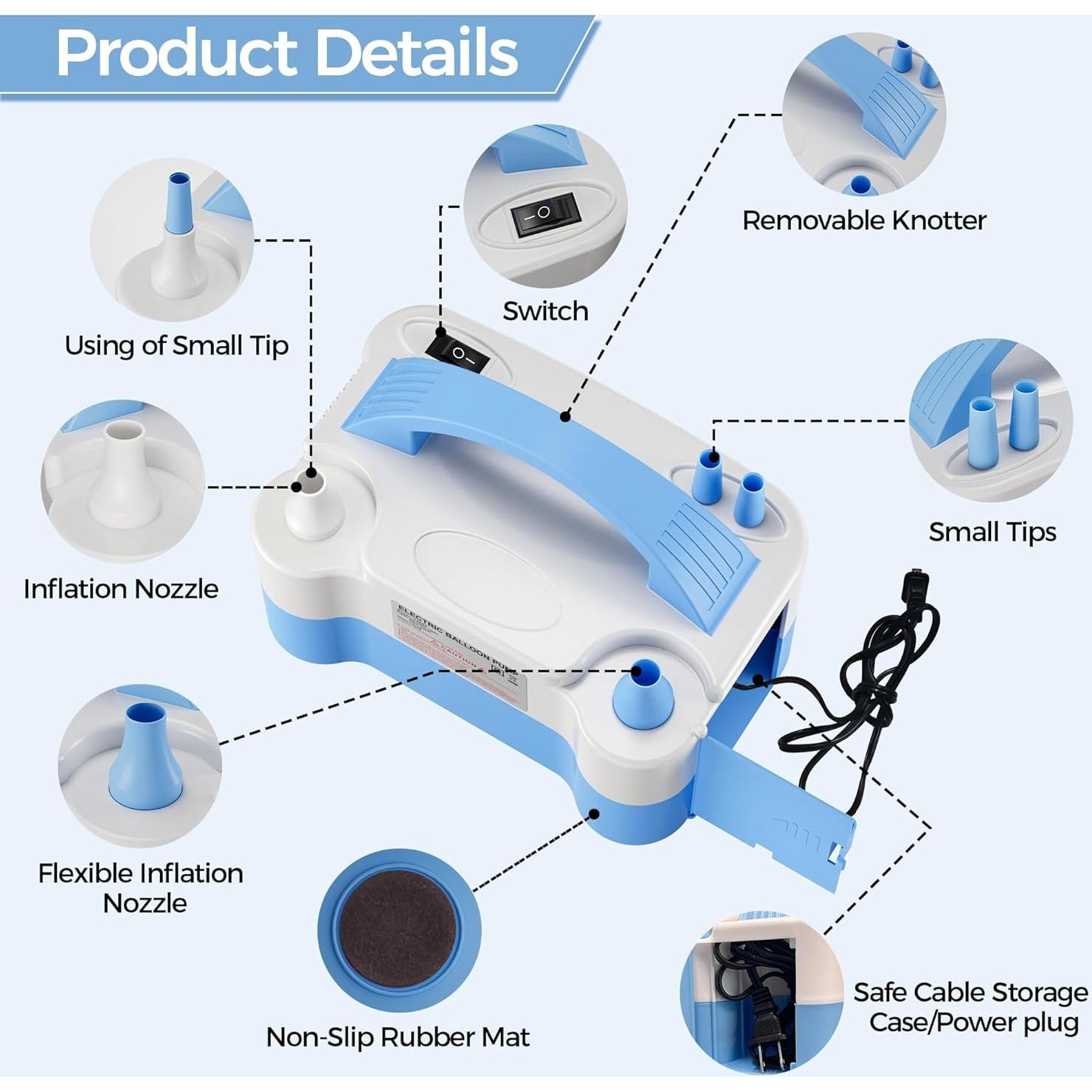 Bomba de Aire Eléctrica DECOCKRAT Doble Boquilla 600W