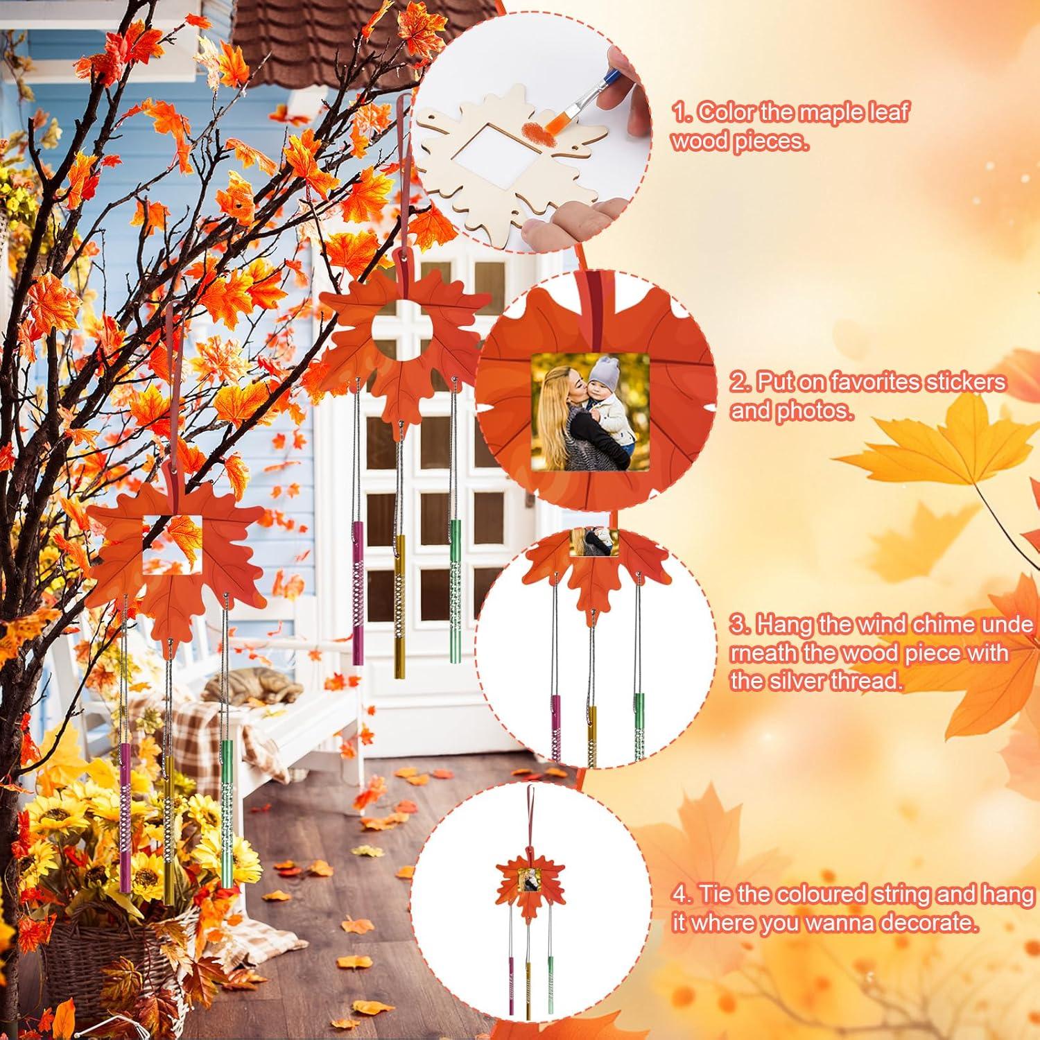 Kit de Manualidades de Otoño Fennoral - Campanas de Viento Hoja de Arce