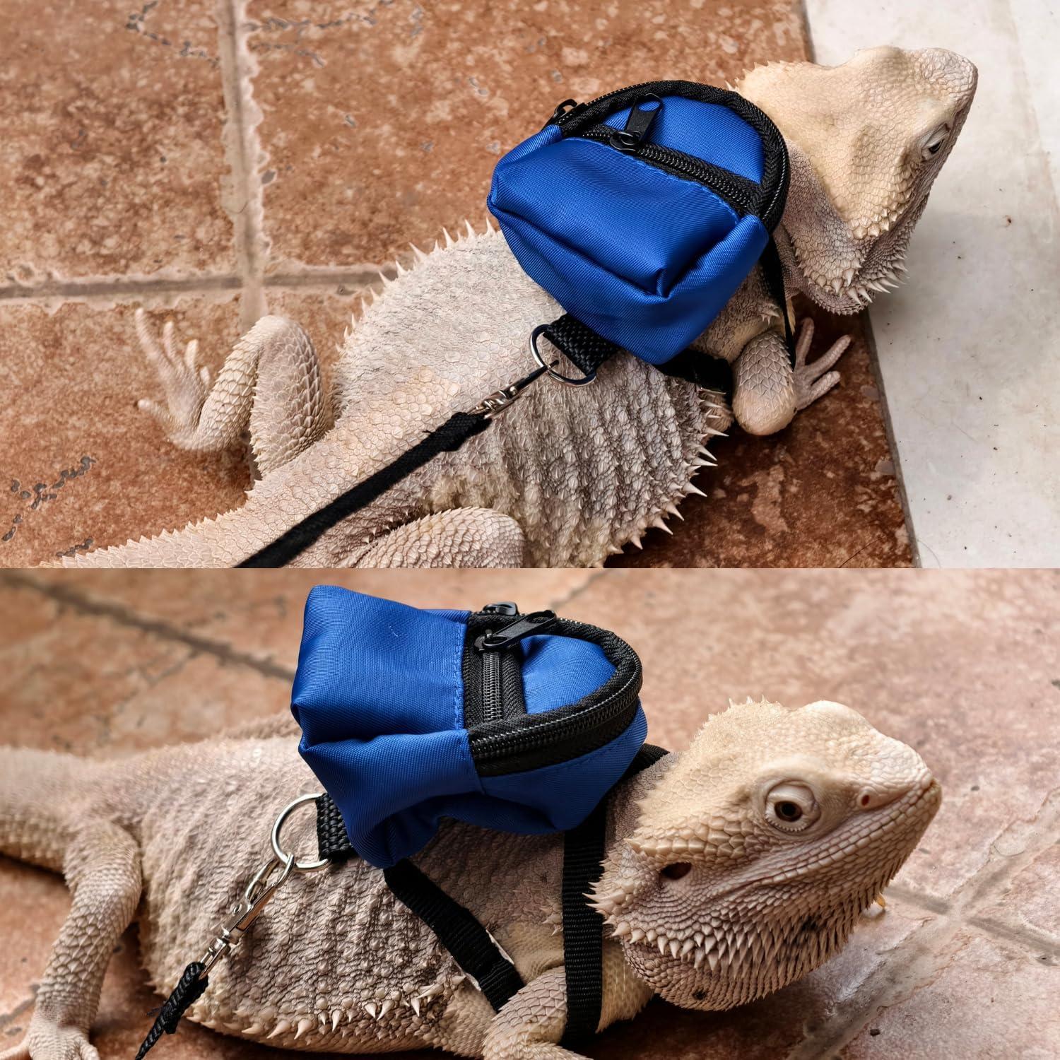 Accesorios para Reptiles TTMIMIK - Mochila y Correa Azul